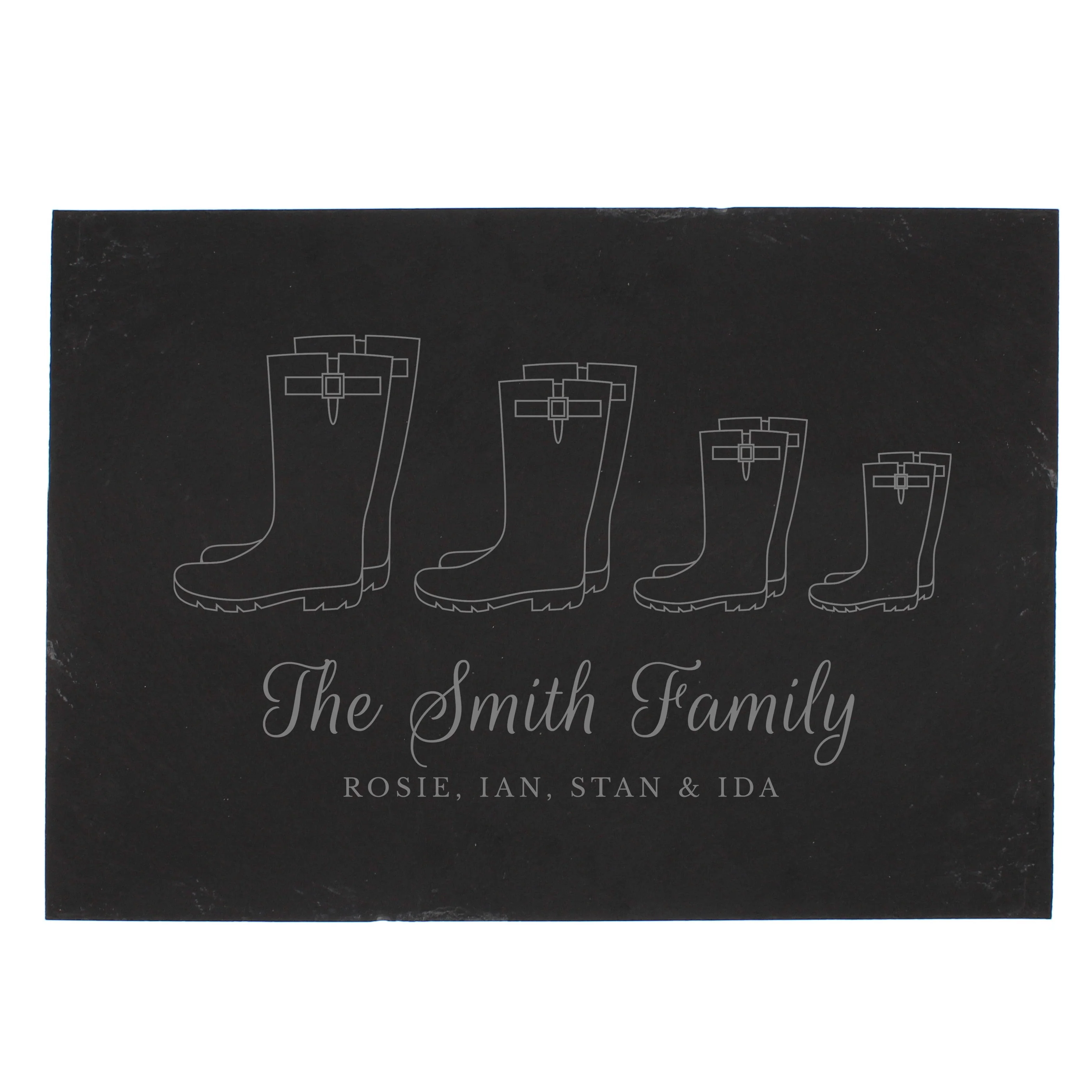 Personalised Welly Boot Family of Four Slate - Image 2