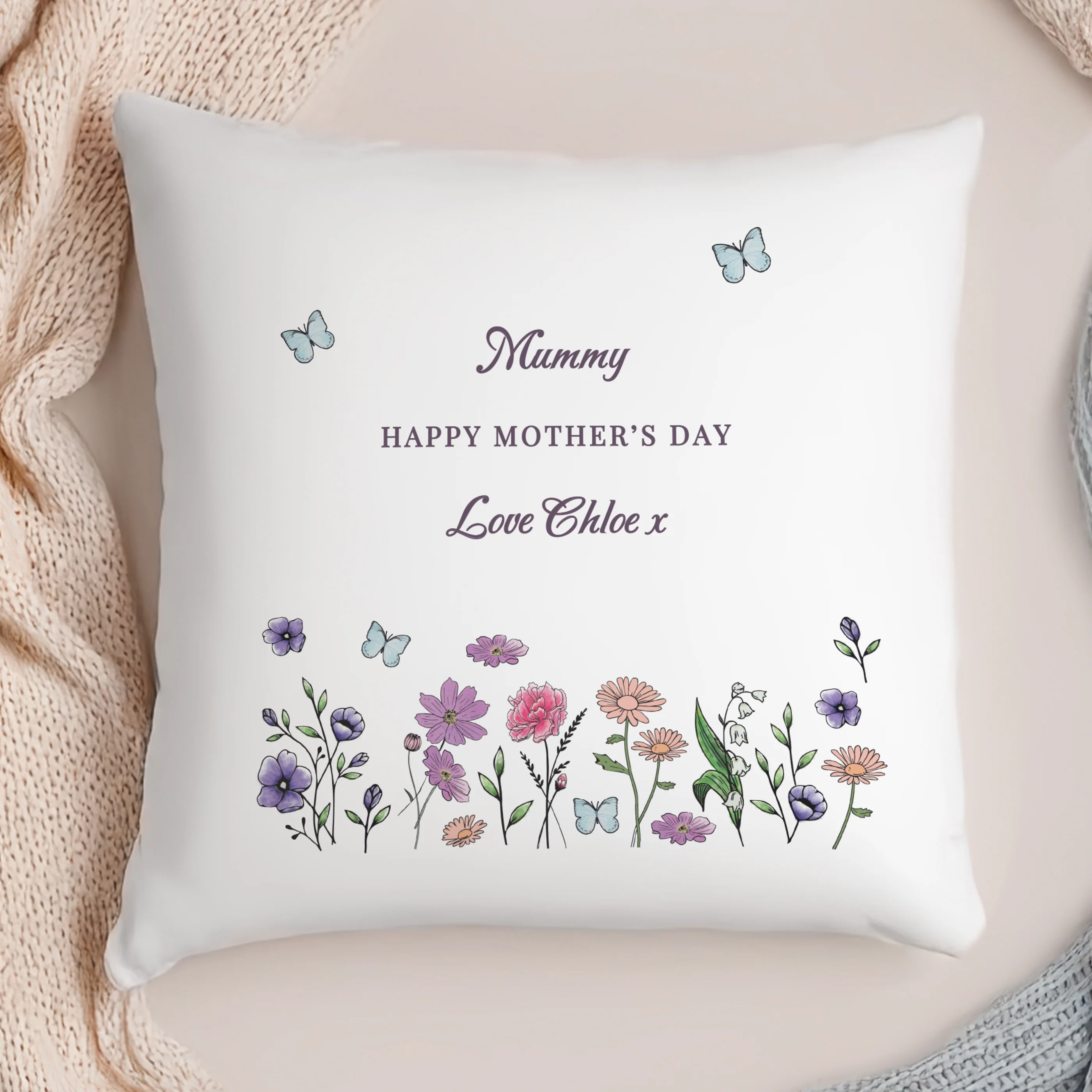 Personalised Wild Flowers Cushion - Image 2