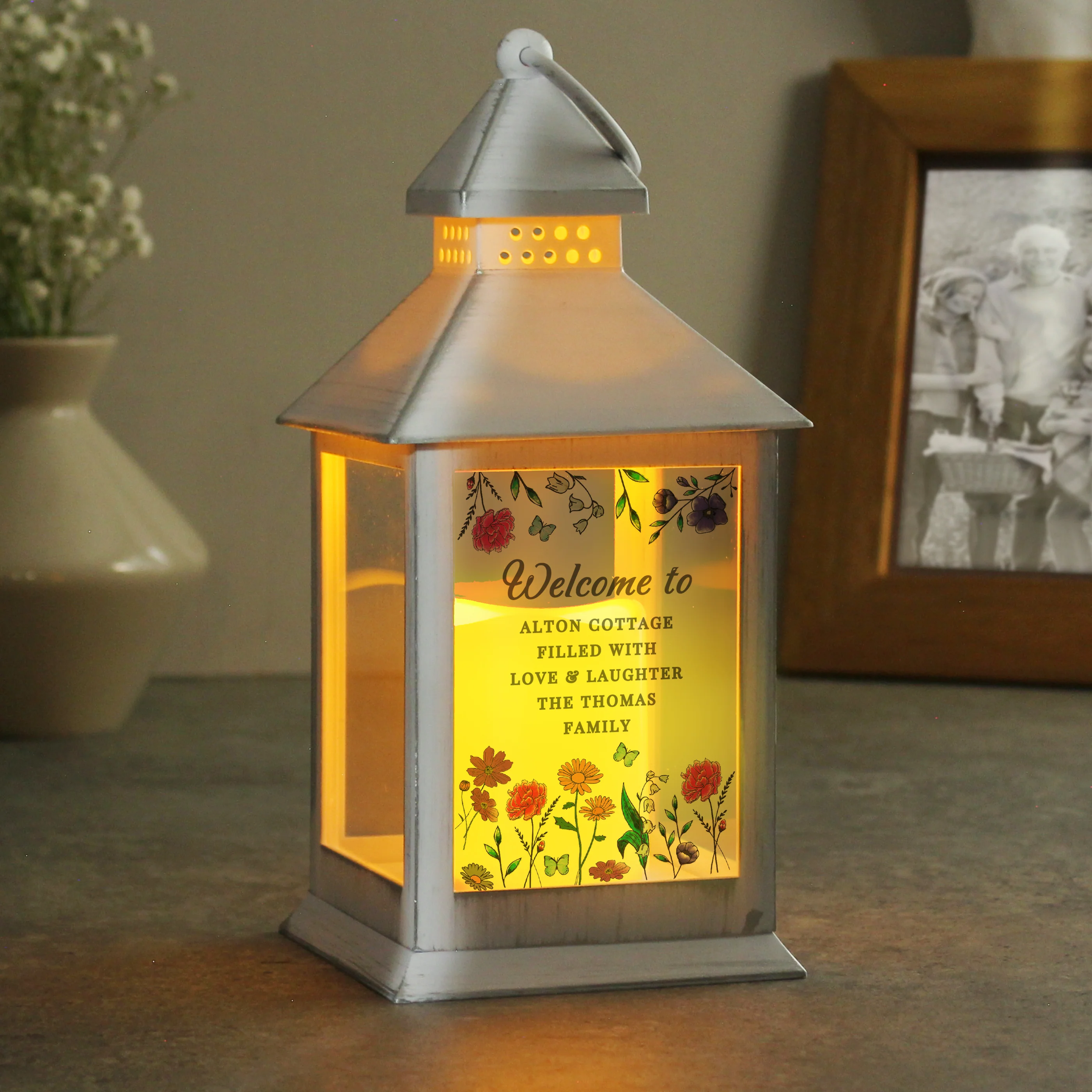 Personalised Wild Flowers LED Lantern - Image 4