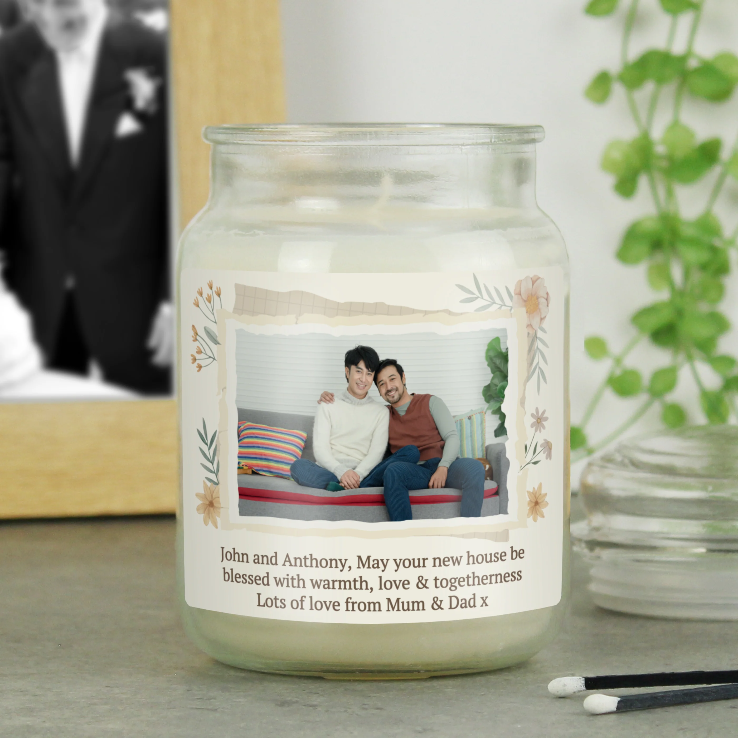 Personalised Wild Flowers Photo Upload Large Candle Jar - Image 4