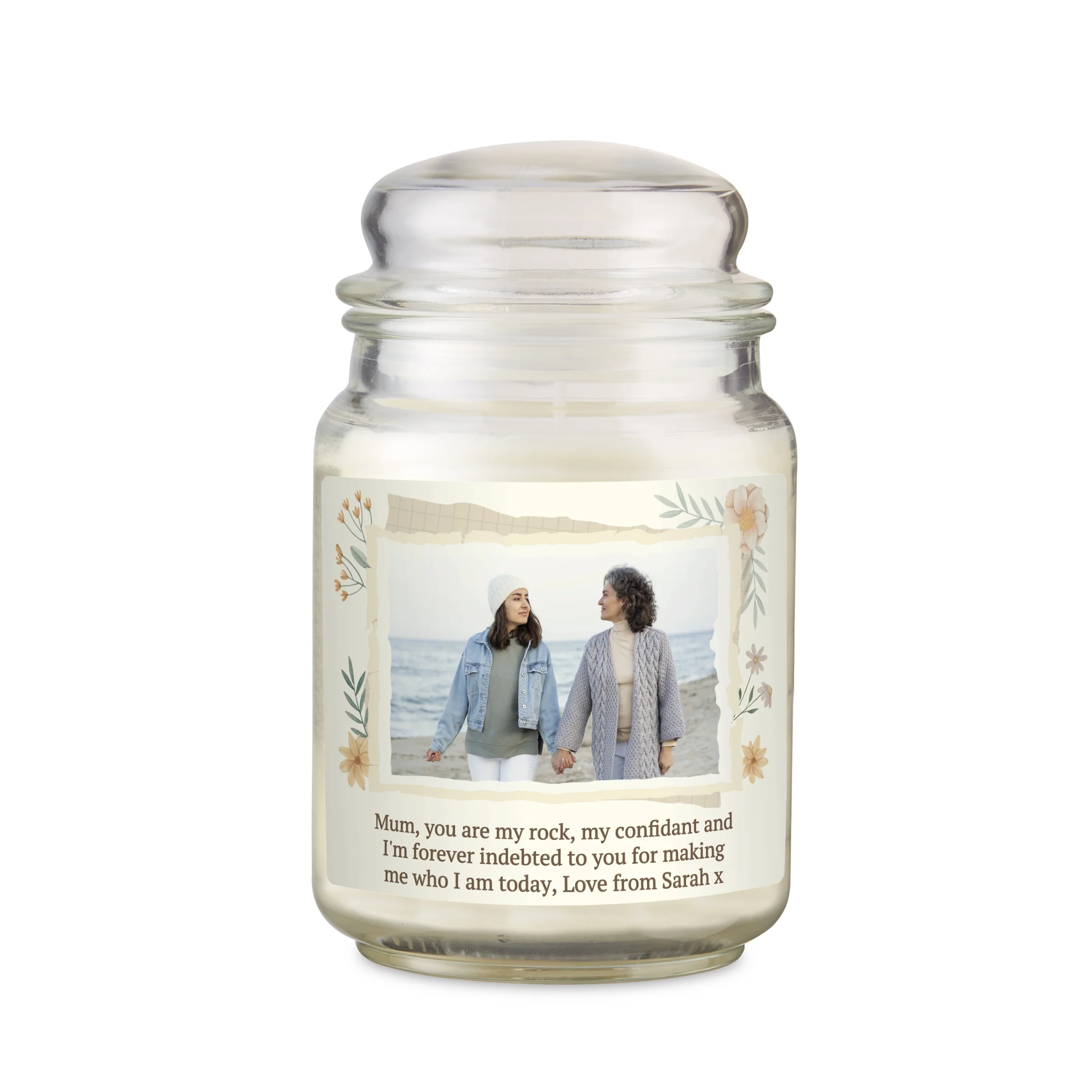 Personalised Wild Flowers Photo Upload Large Candle Jar - Image 5