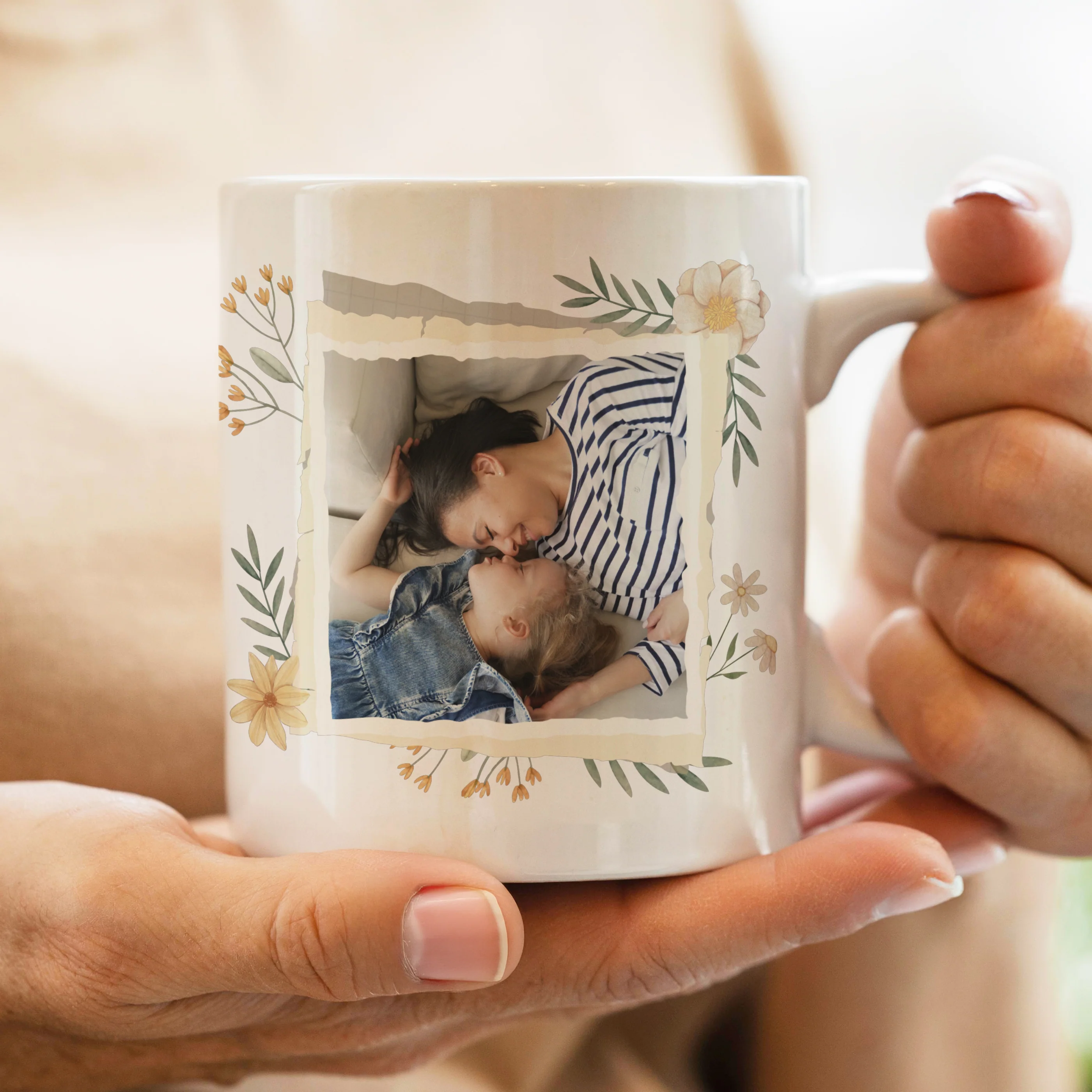 Personalised Wild Flowers Photo Upload Mug - Image 2