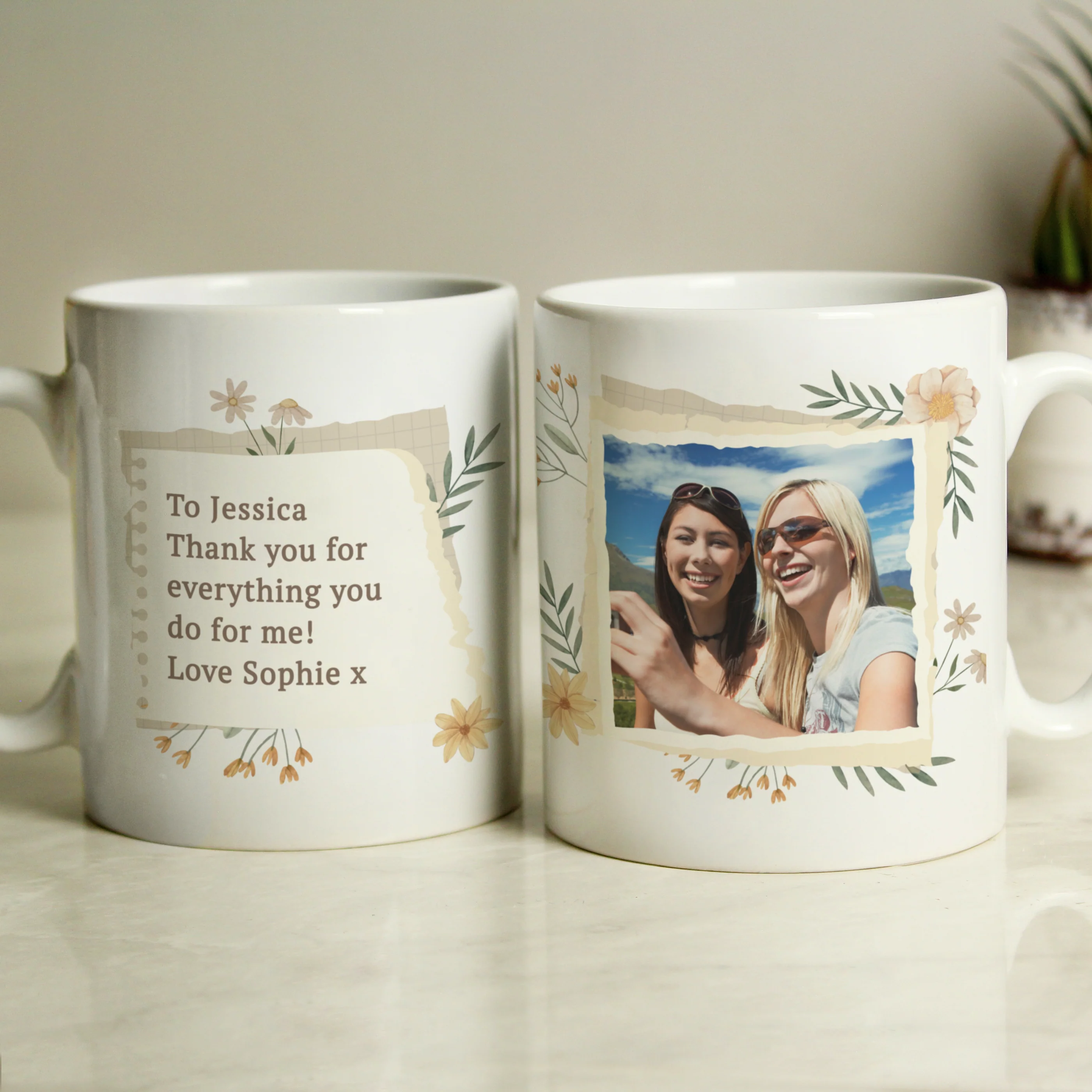 Personalised Wild Flowers Photo Upload Mug - Image 3