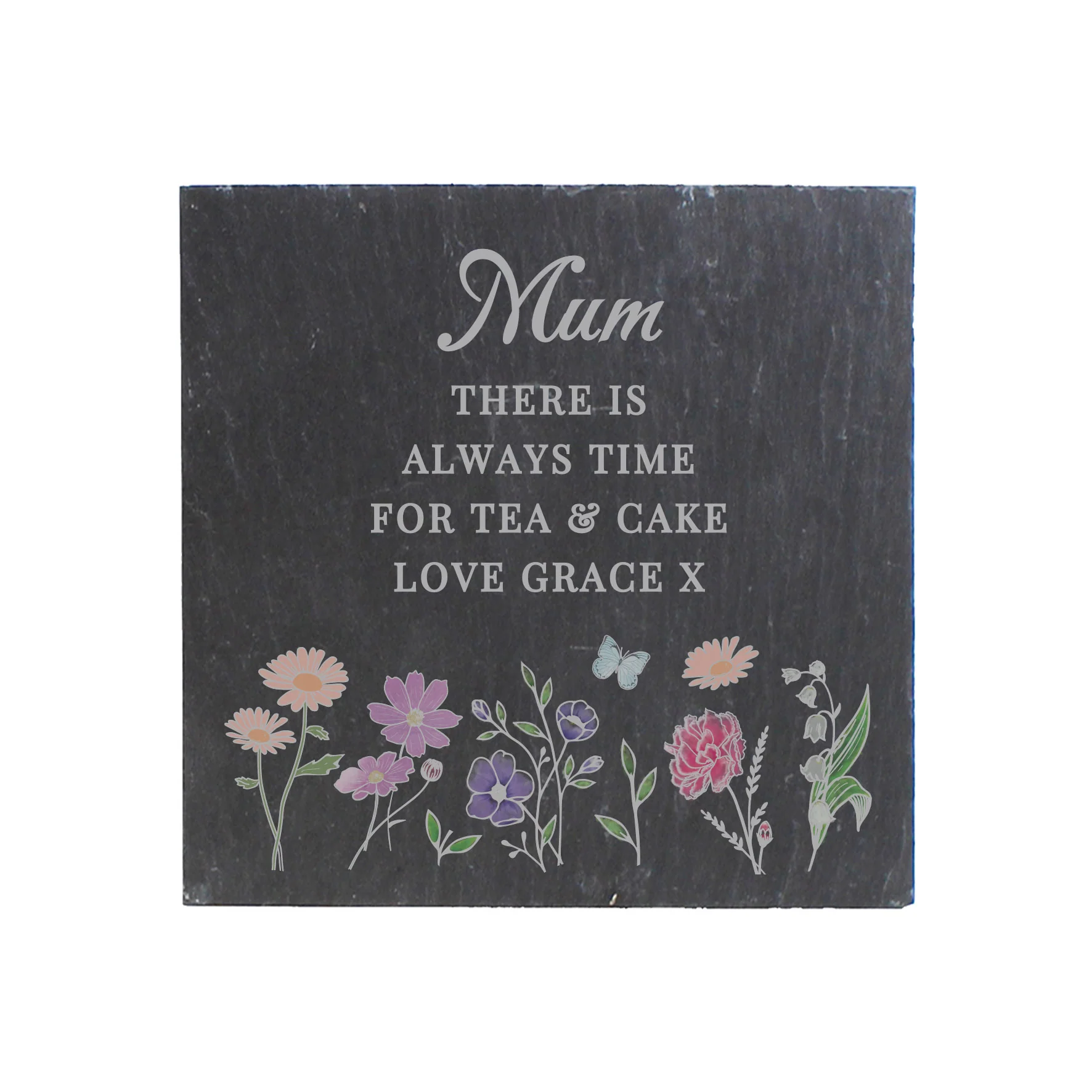 Personalised Wild Flowers Slate Coaster - Image 4