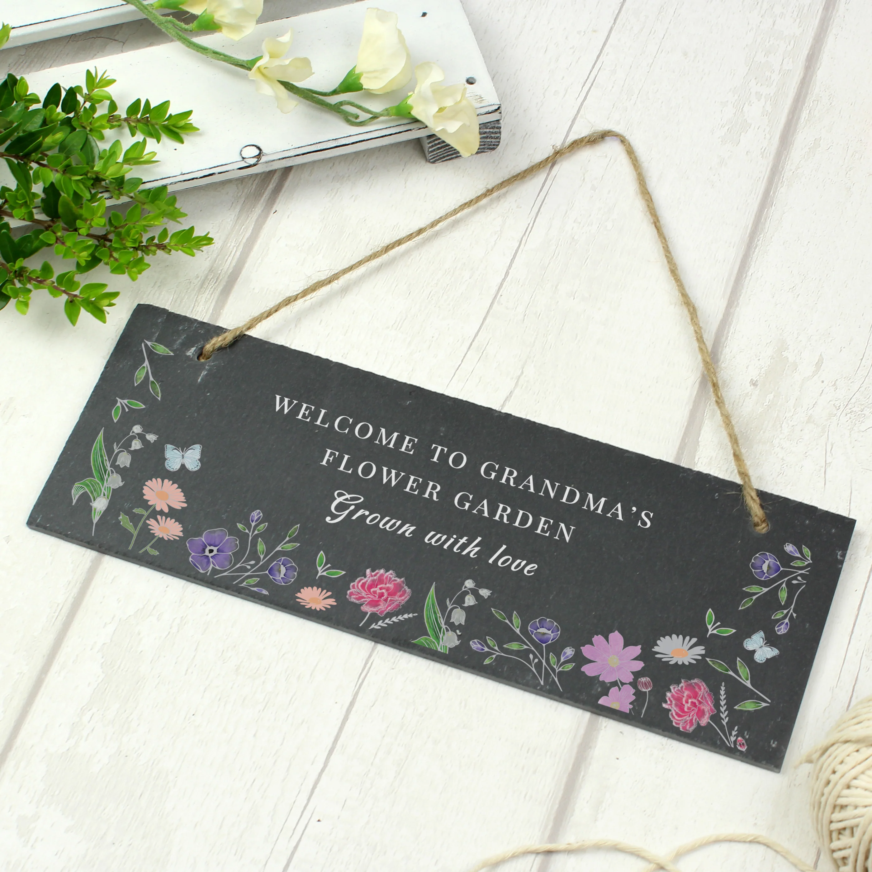 Personalised Wild Flowers Slate Garden Sign - Image 2