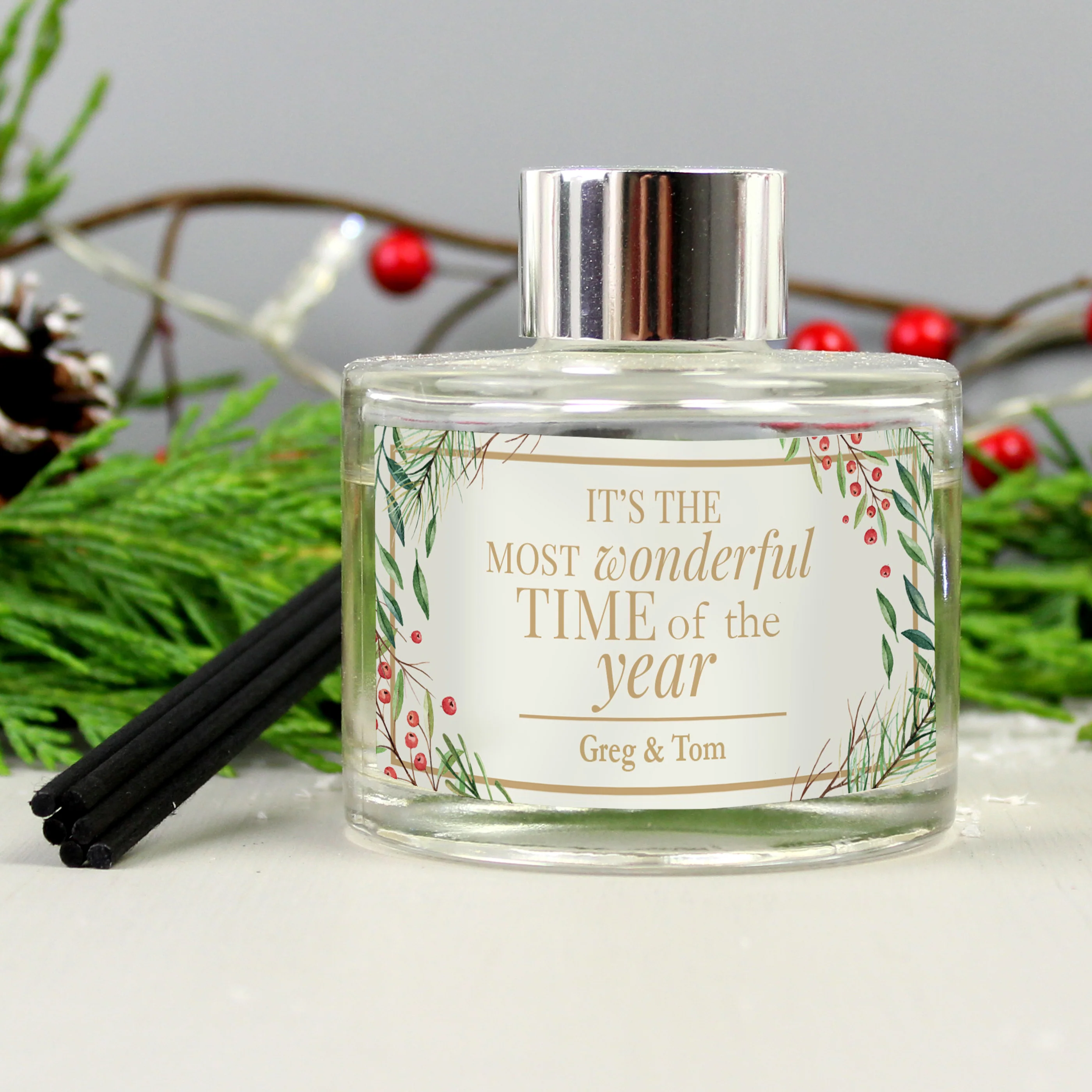 Personalised 'Wonderful Time of The Year' Christmas Reed Diffuser - Image 4