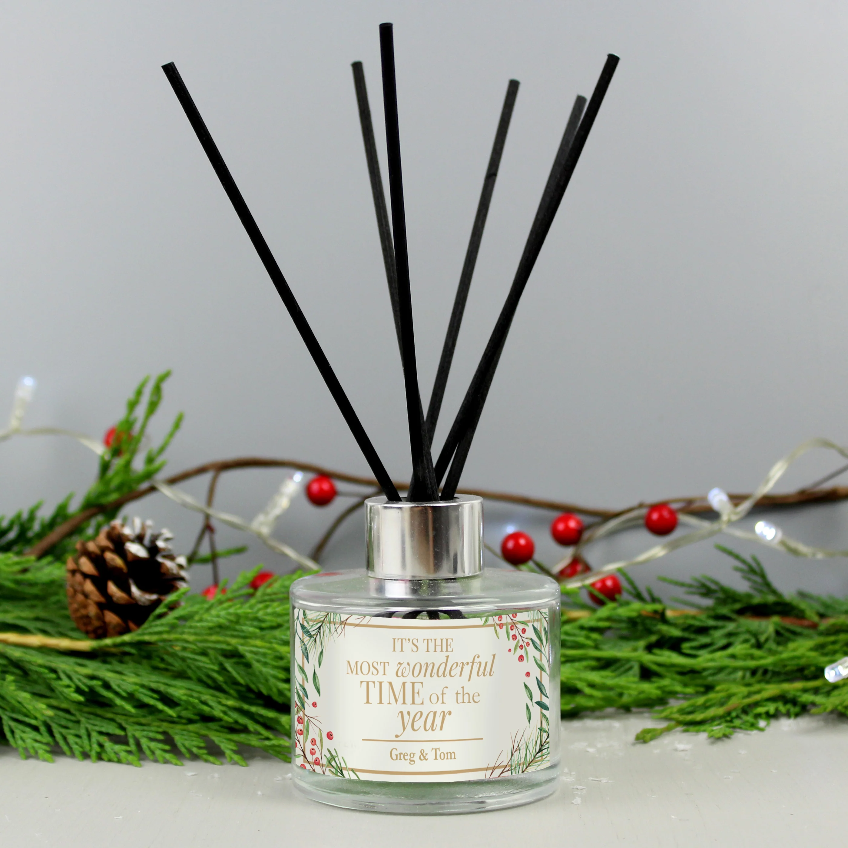 Personalised 'Wonderful Time of The Year' Christmas Reed Diffuser - Image 5
