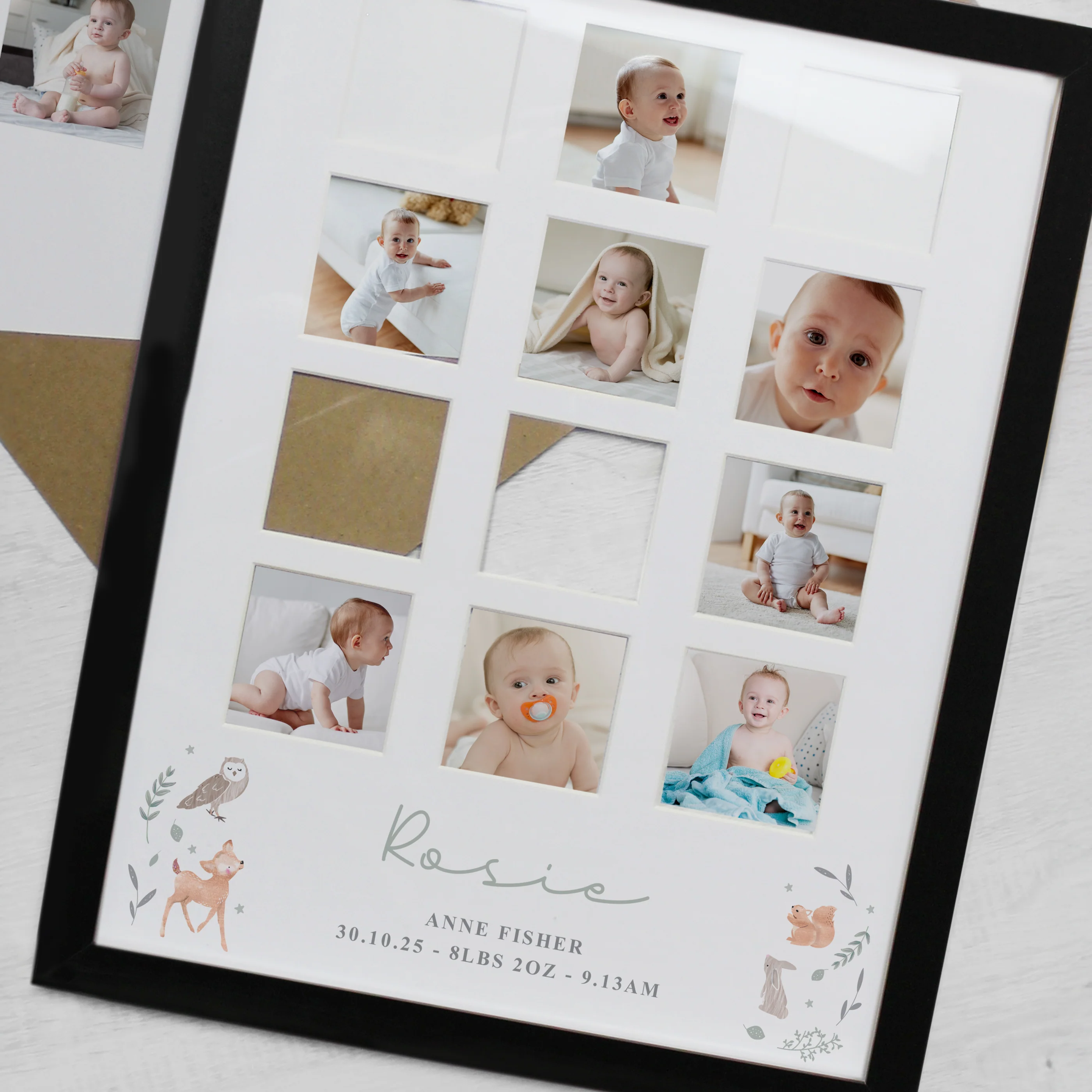 Personalised Woodland Animal Black Multi Photo Frame - Image 4