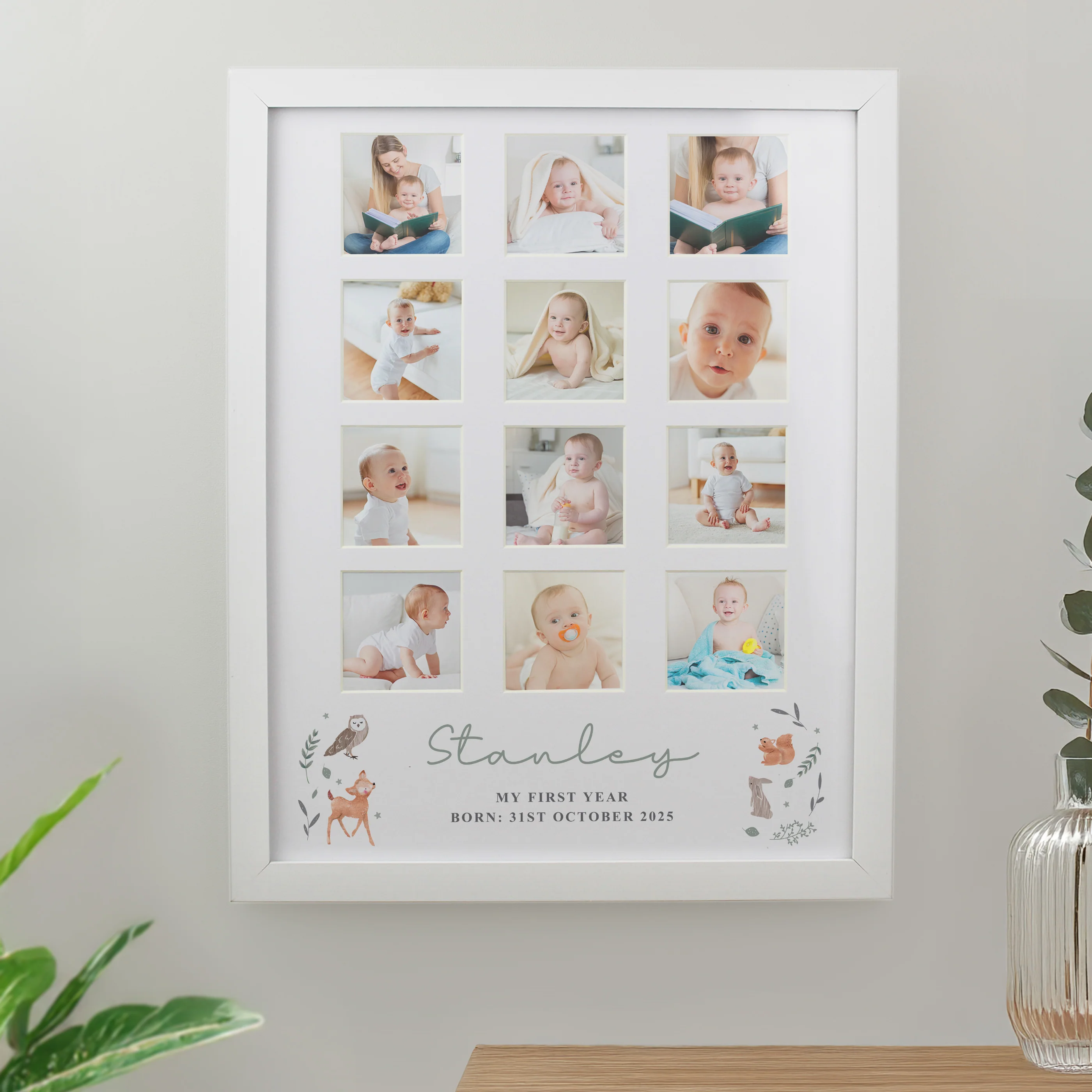 Personalised Woodland Animal White Multi Photo Frame - Image 3