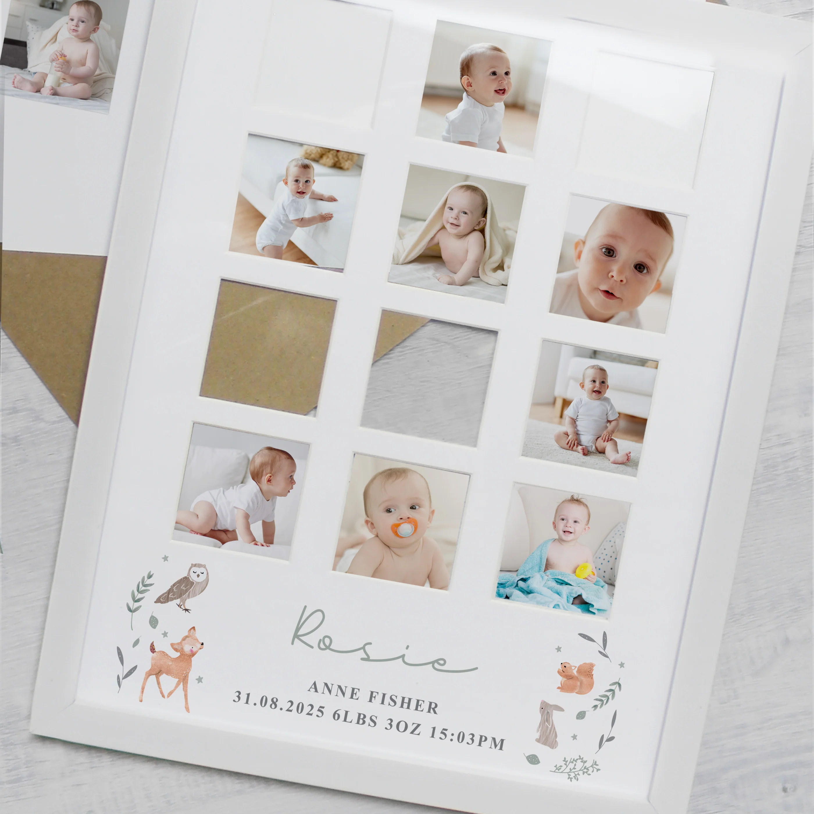 Personalised Woodland Animal White Multi Photo Frame - Image 4
