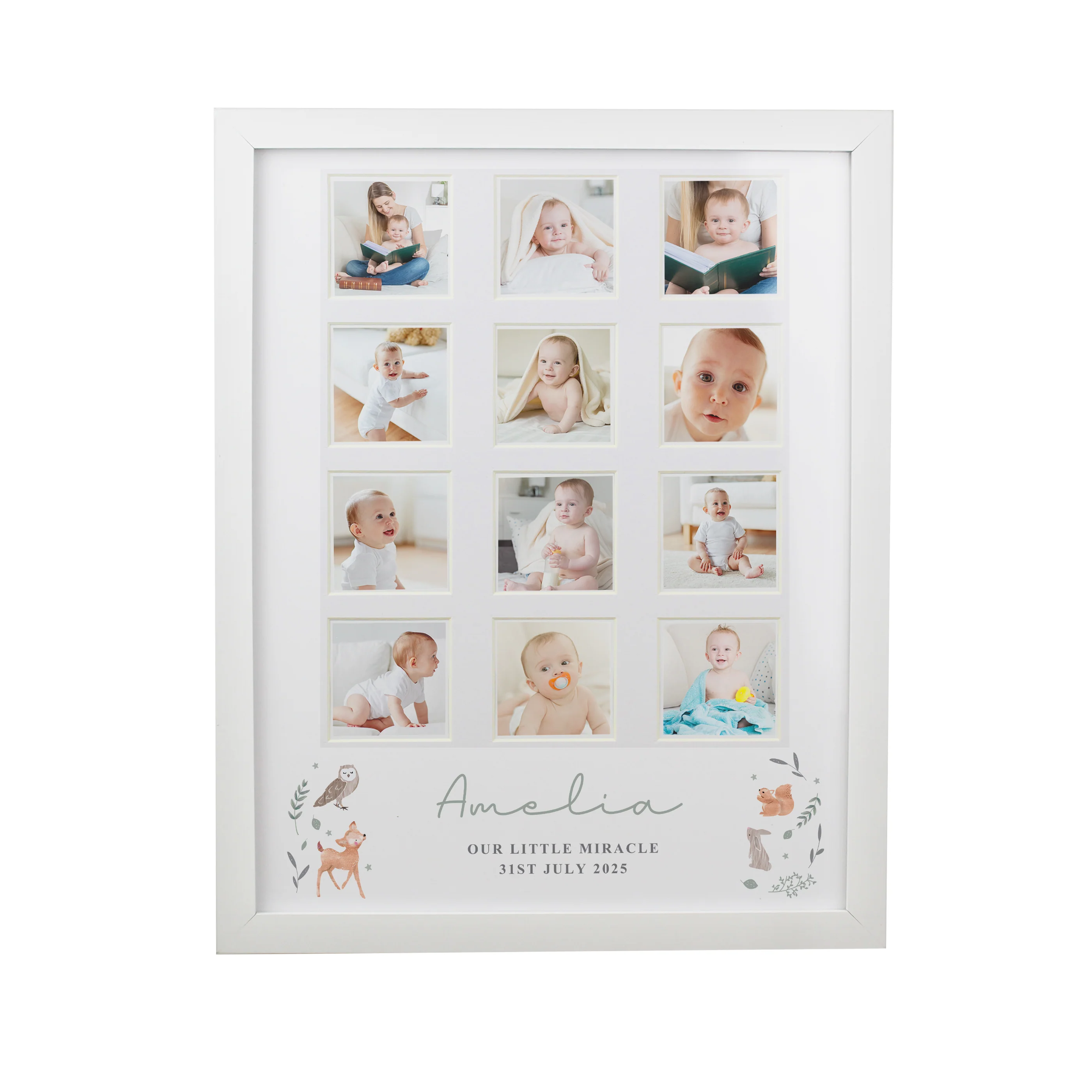 Personalised Woodland Animal White Multi Photo Frame - Image 5