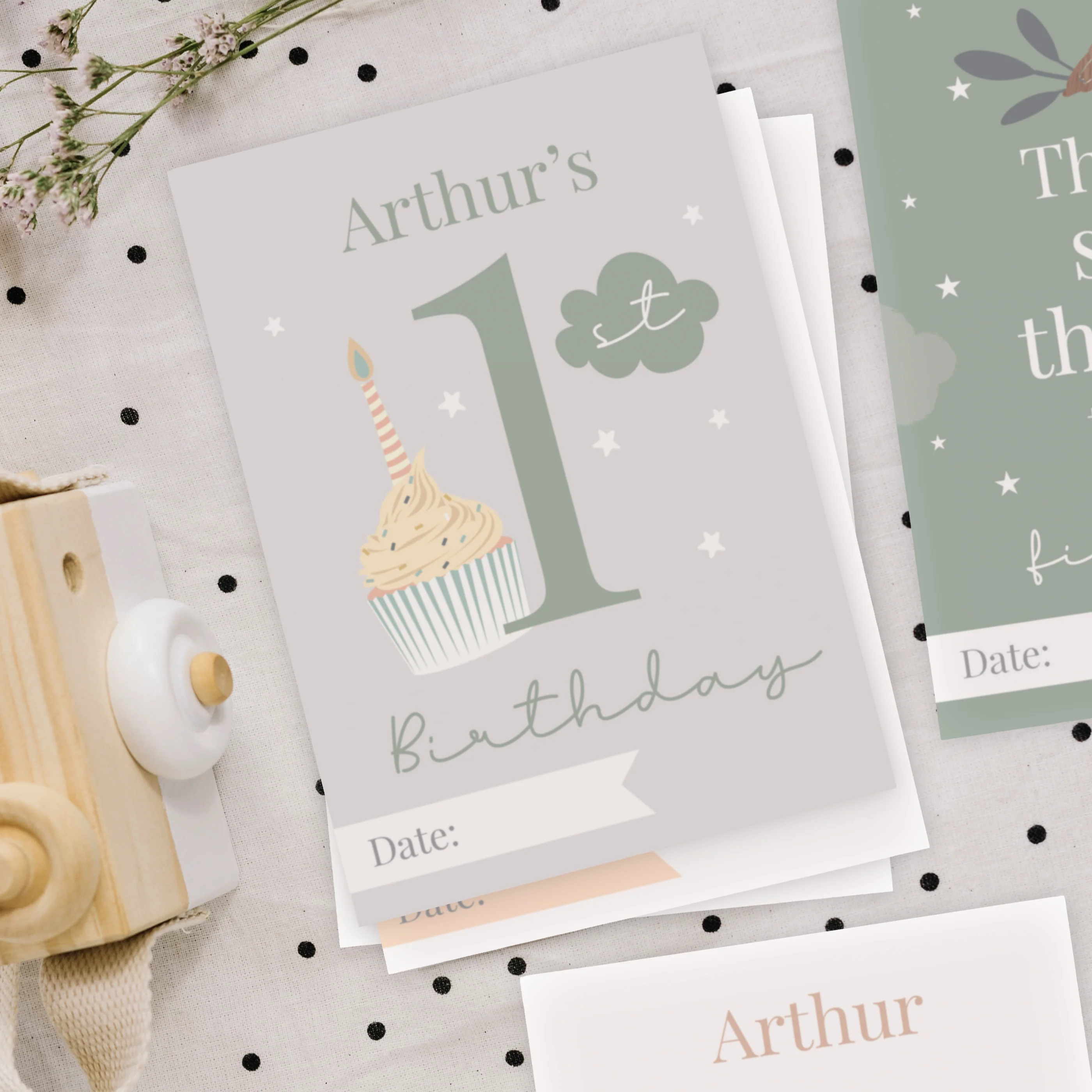 Personalised Woodland Animals Baby Milestone Cards - Image 4