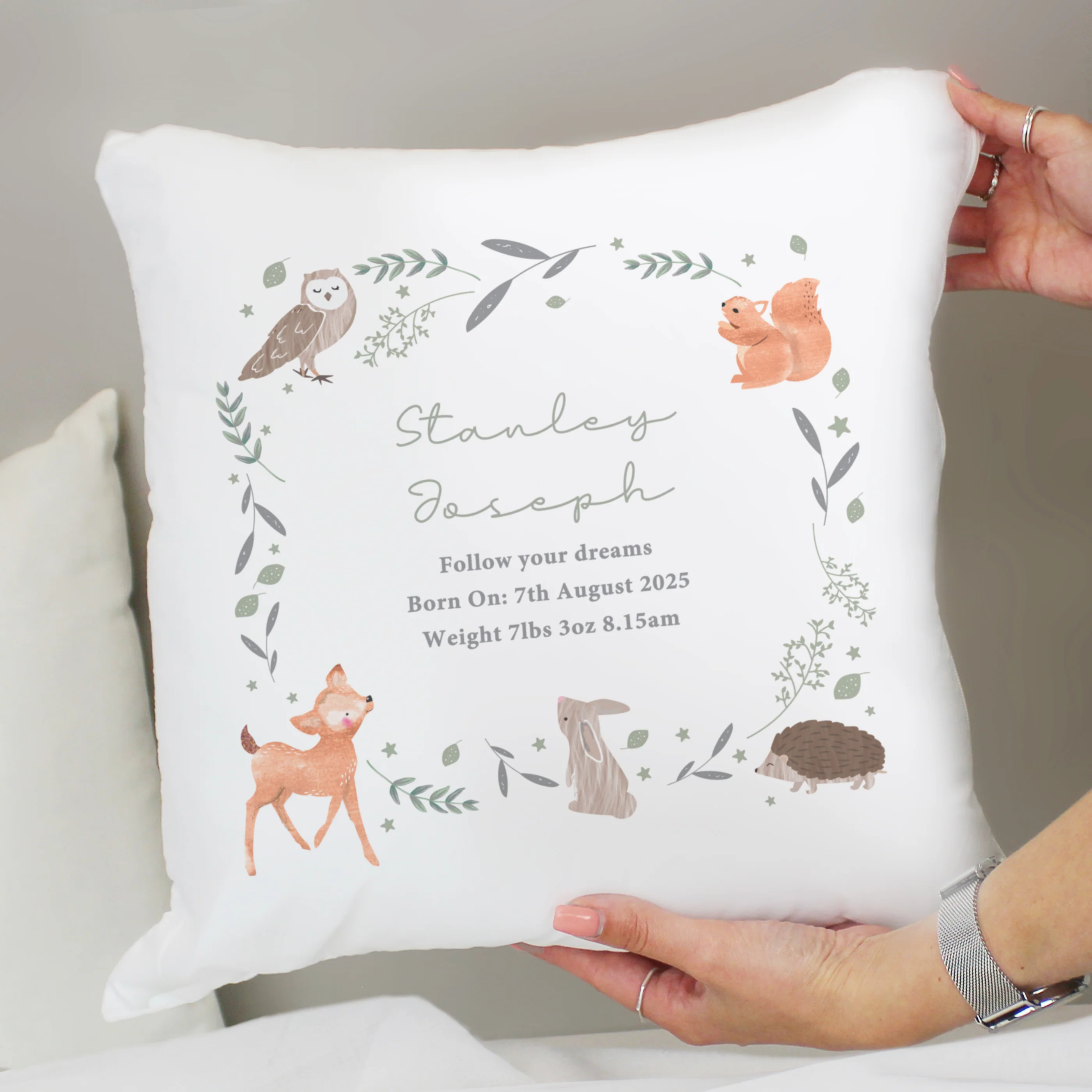 Personalised Woodland Animals Cushion - Image 2
