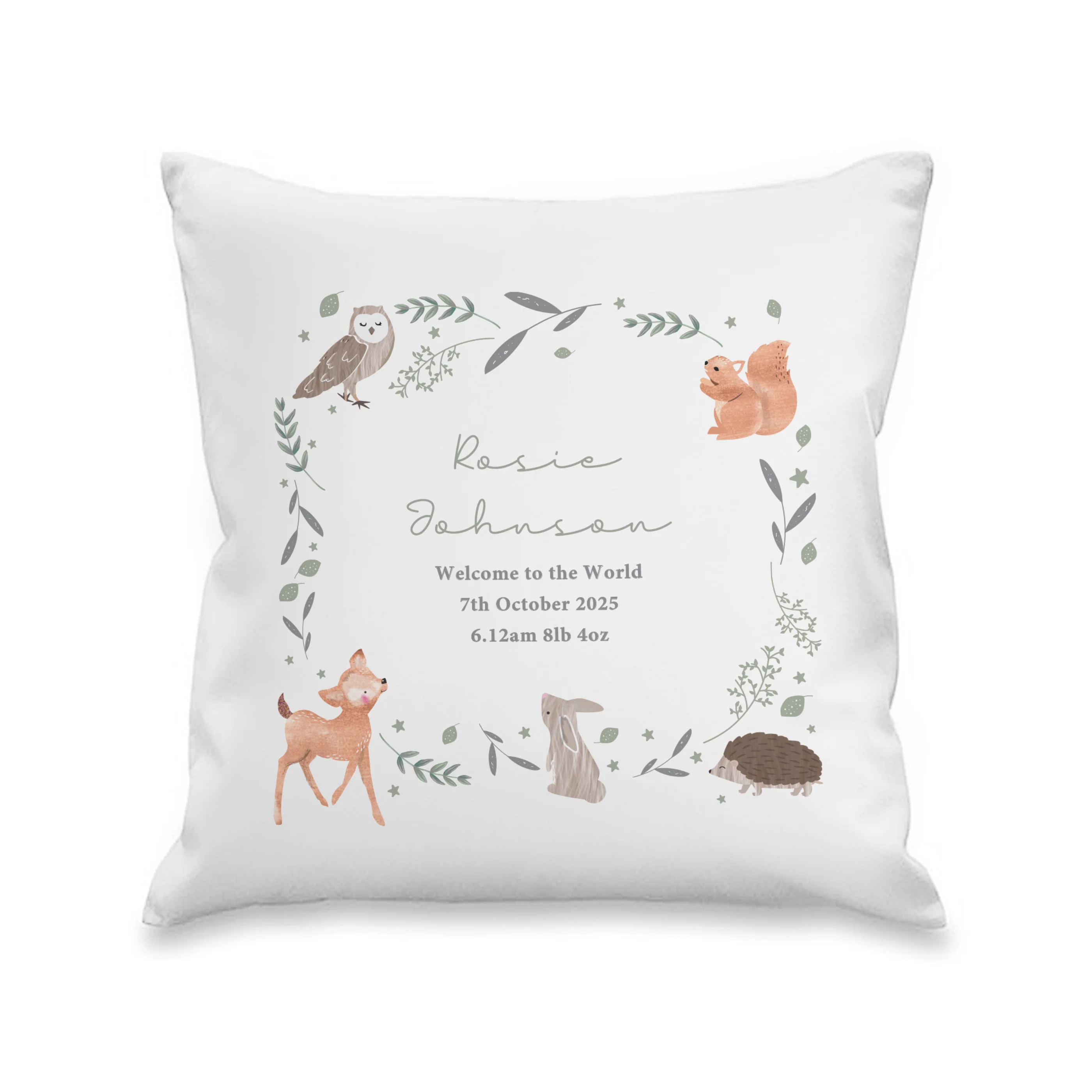 Personalised Woodland Animals Cushion - Image 4