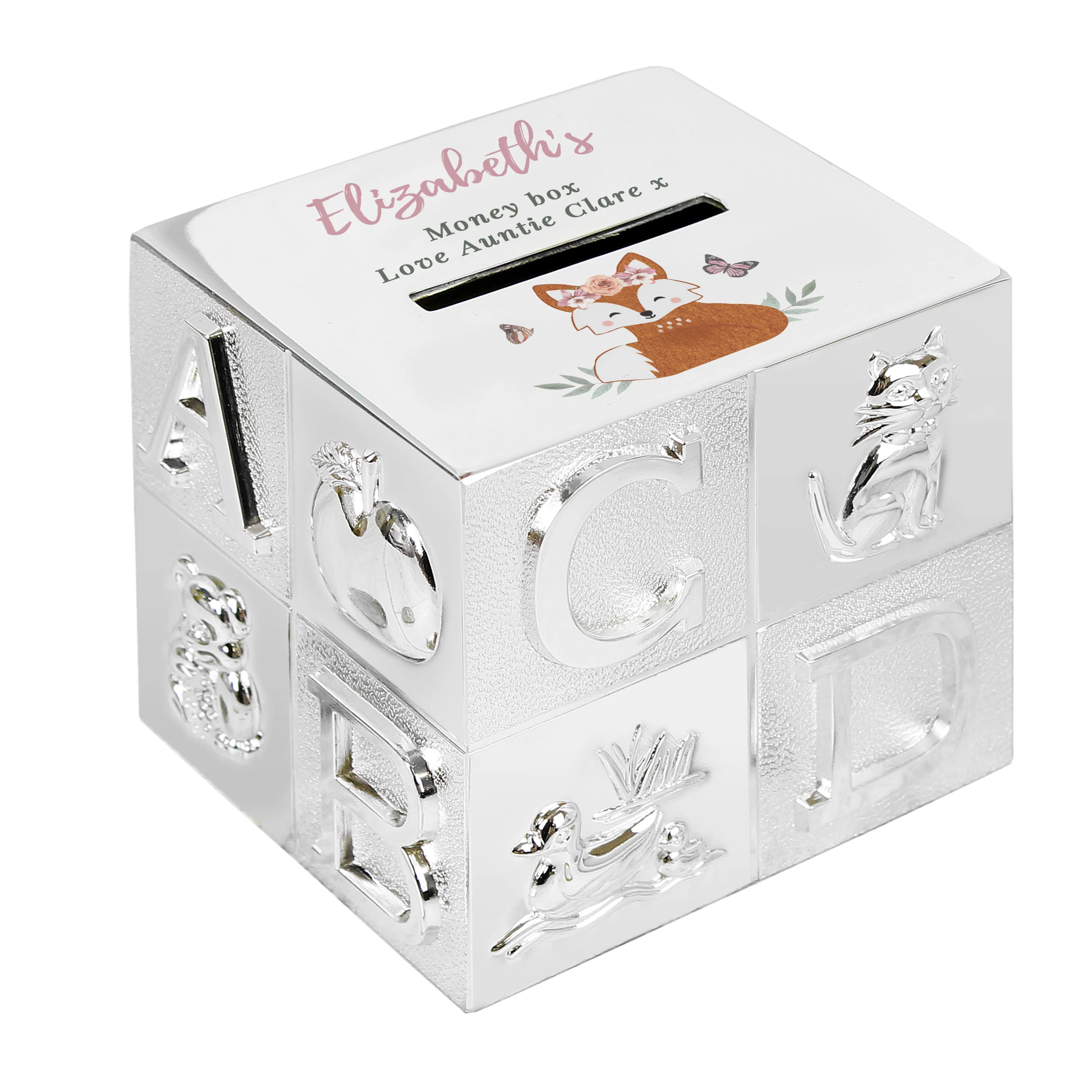 Personalised Woodland Fox ABC Money Box - Image 5