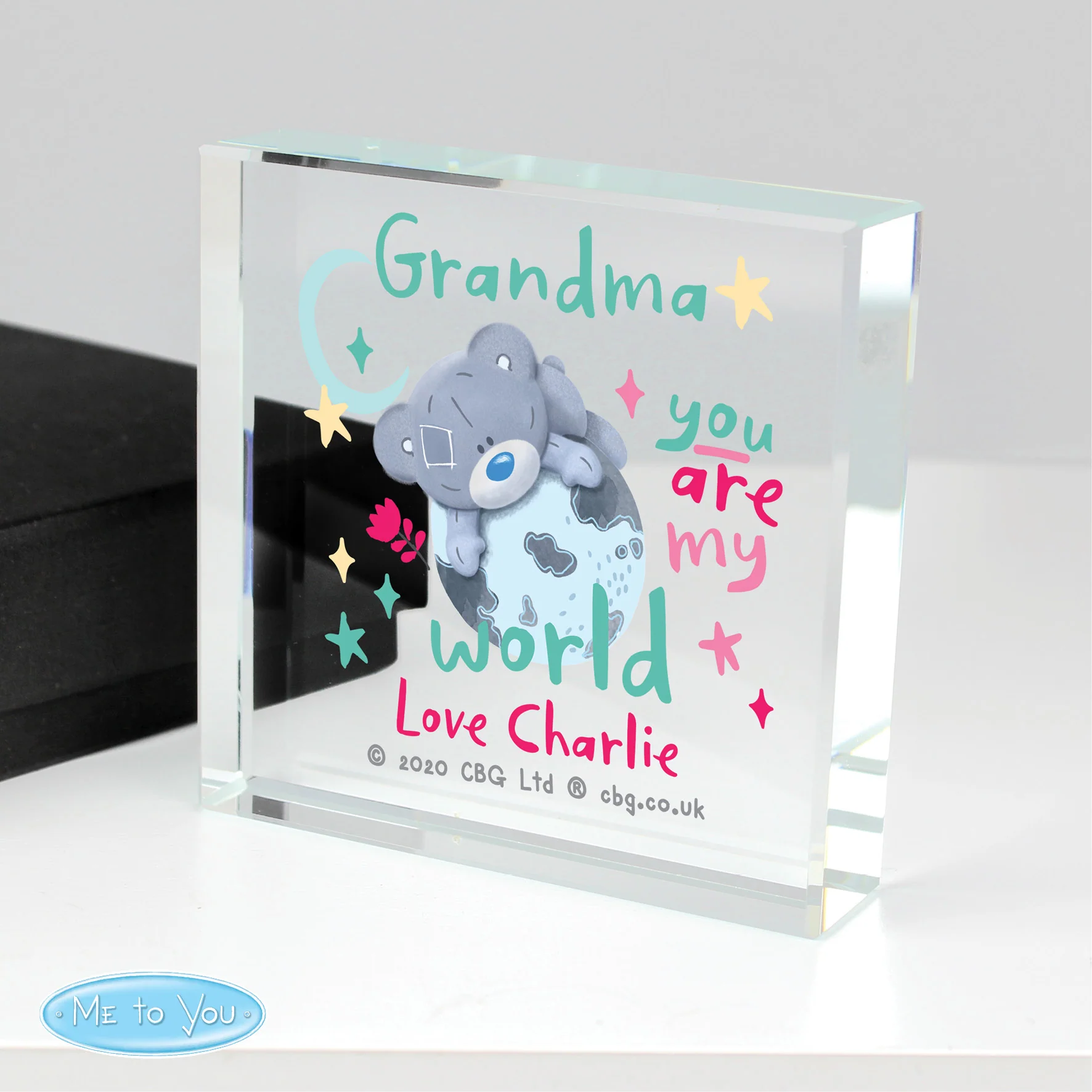 Personalised You Are My World Me To You Crystal Token - Image 3