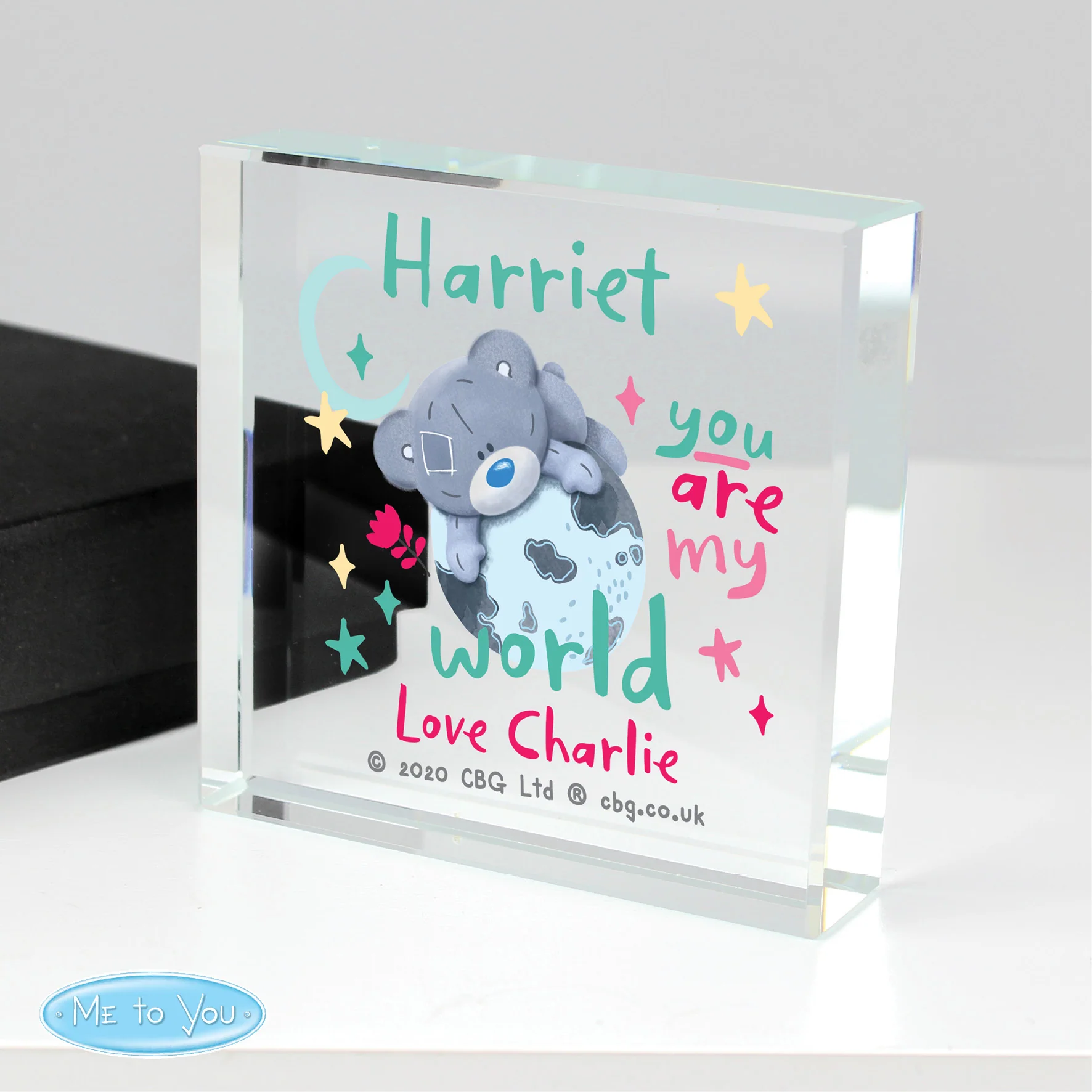 Personalised You Are My World Me To You Crystal Token - Image 4