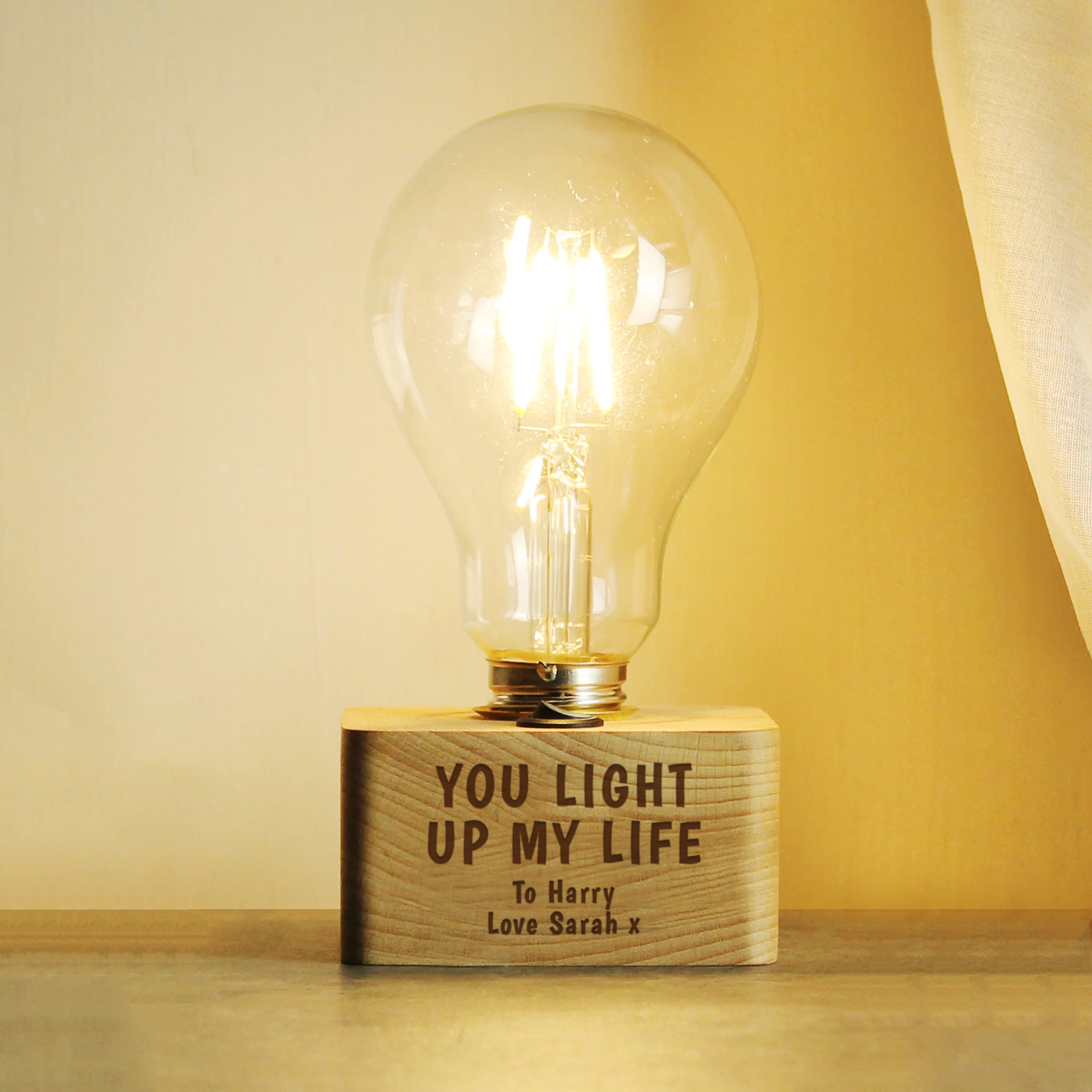 Personalised You Light Up My Life LED Bulb Table Lamp - Image 3