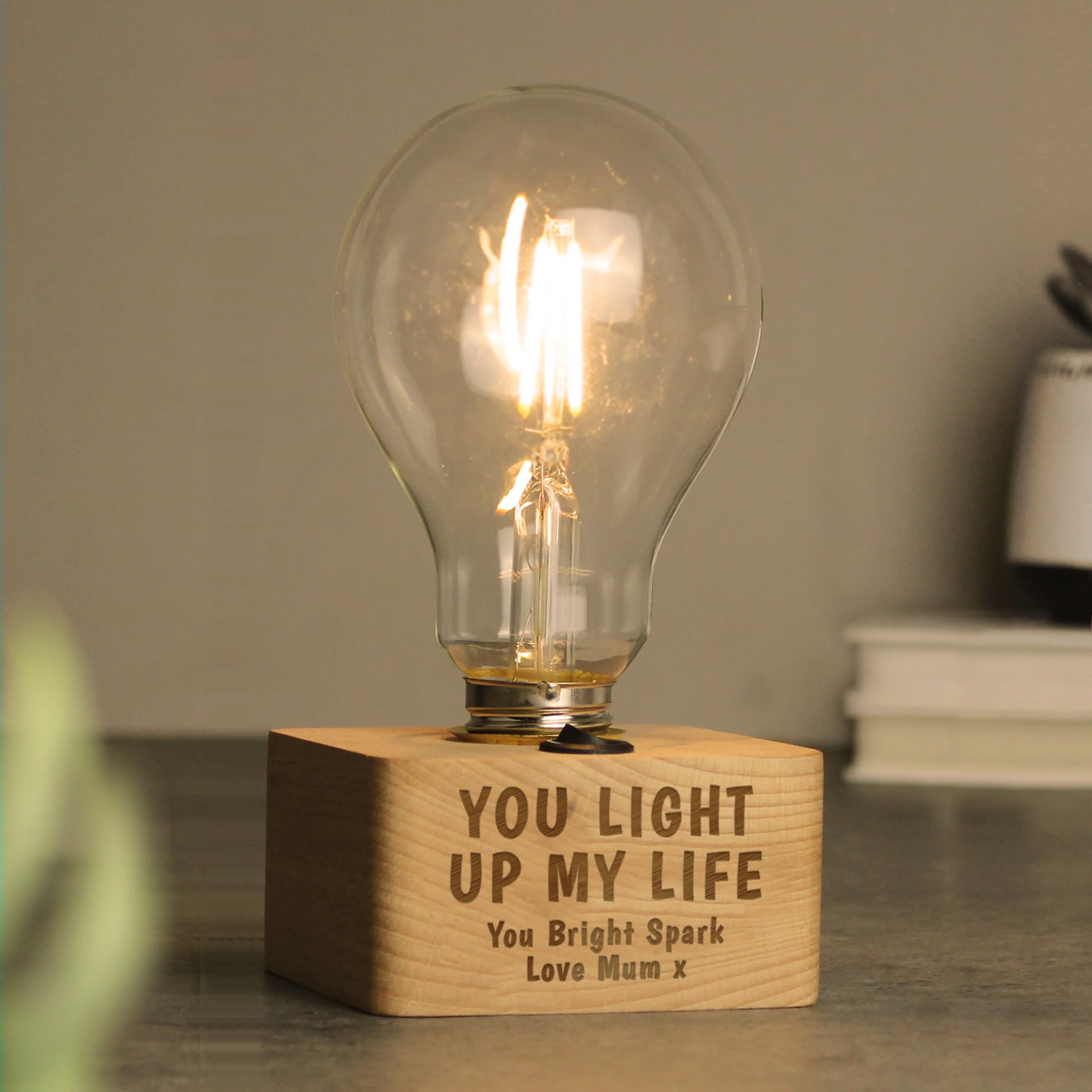 Personalised You Light Up My Life LED Bulb Table Lamp - Image 4