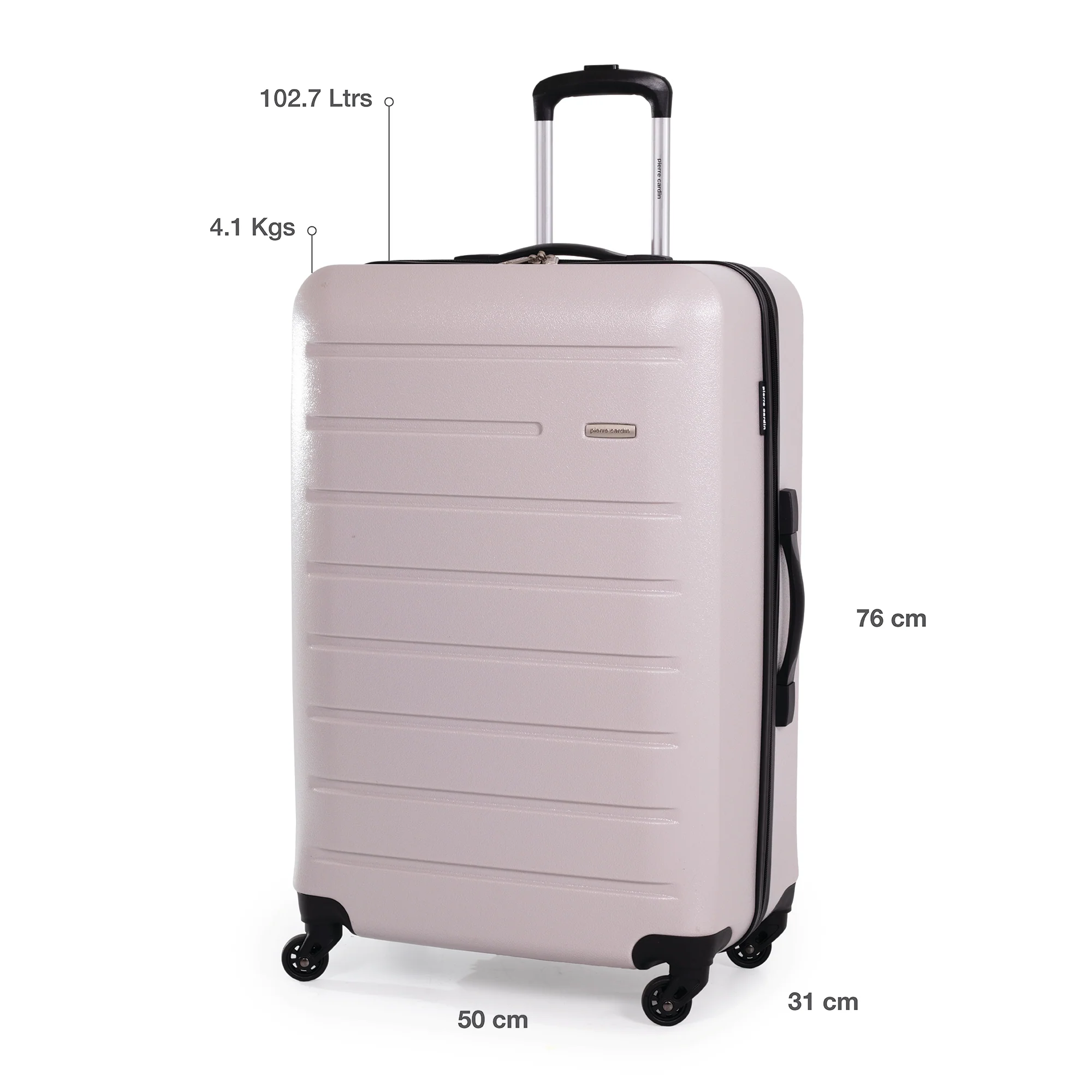 Pierre Cardin Hard Shell Lightweight 4 Wheel Durable Travel Suitcase. - Image 3