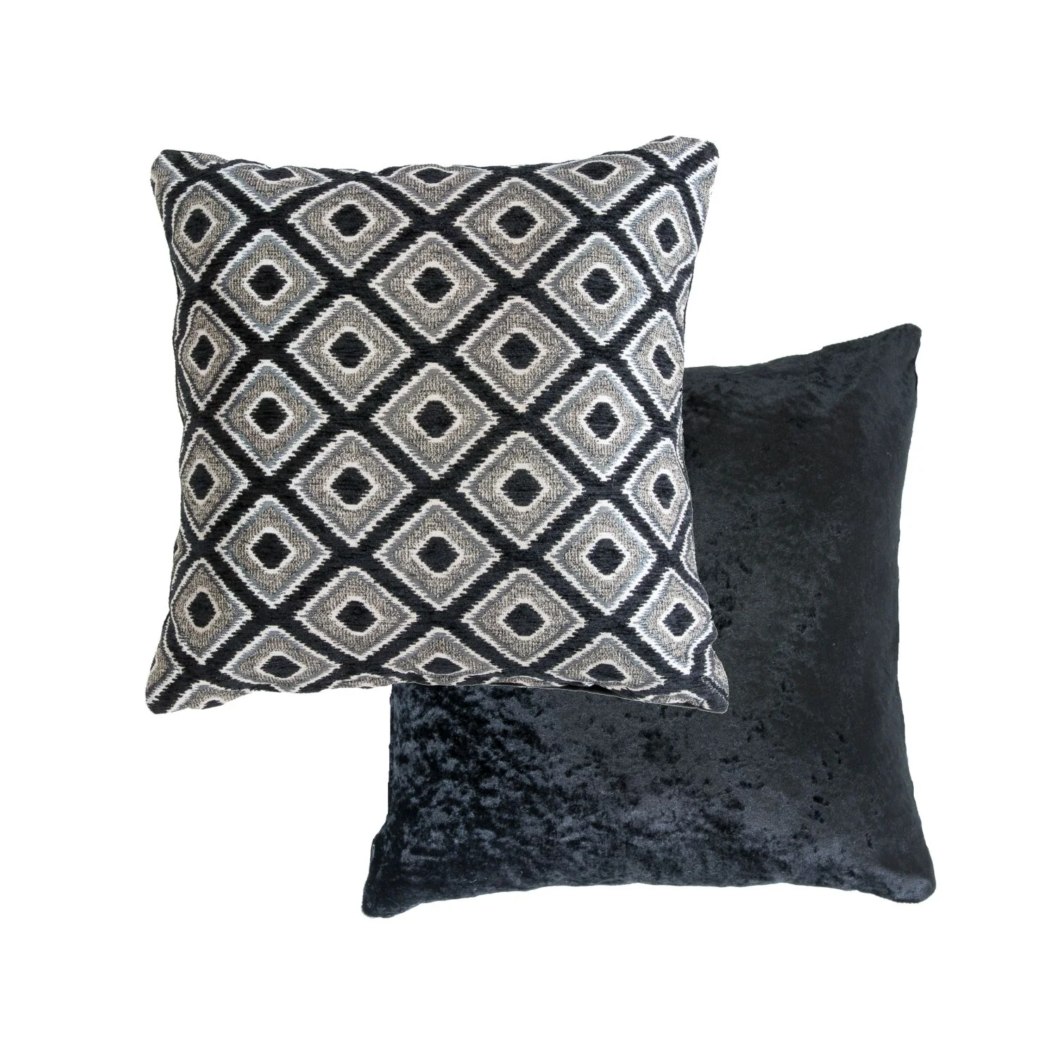 Pisa Geometric Jacquard Cushion Cover in Black - Image 2