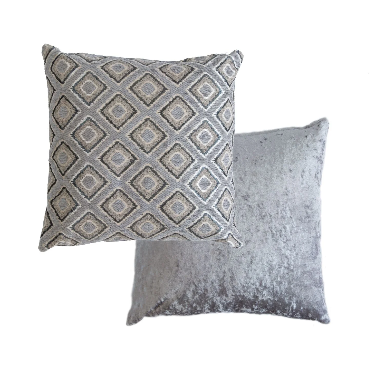 Pisa Geometric Jacquard Cushion Cover in Silver - Image 2