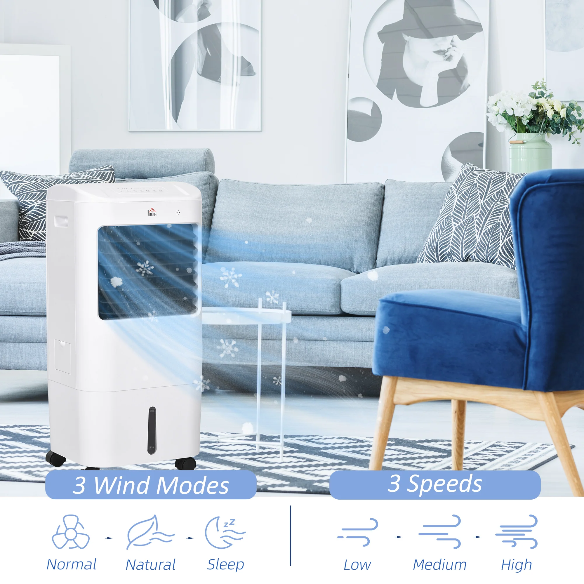 Portable Air Cooler with Humidifier, Remote, Timer, Oscillation, Ice Packs - Image 6