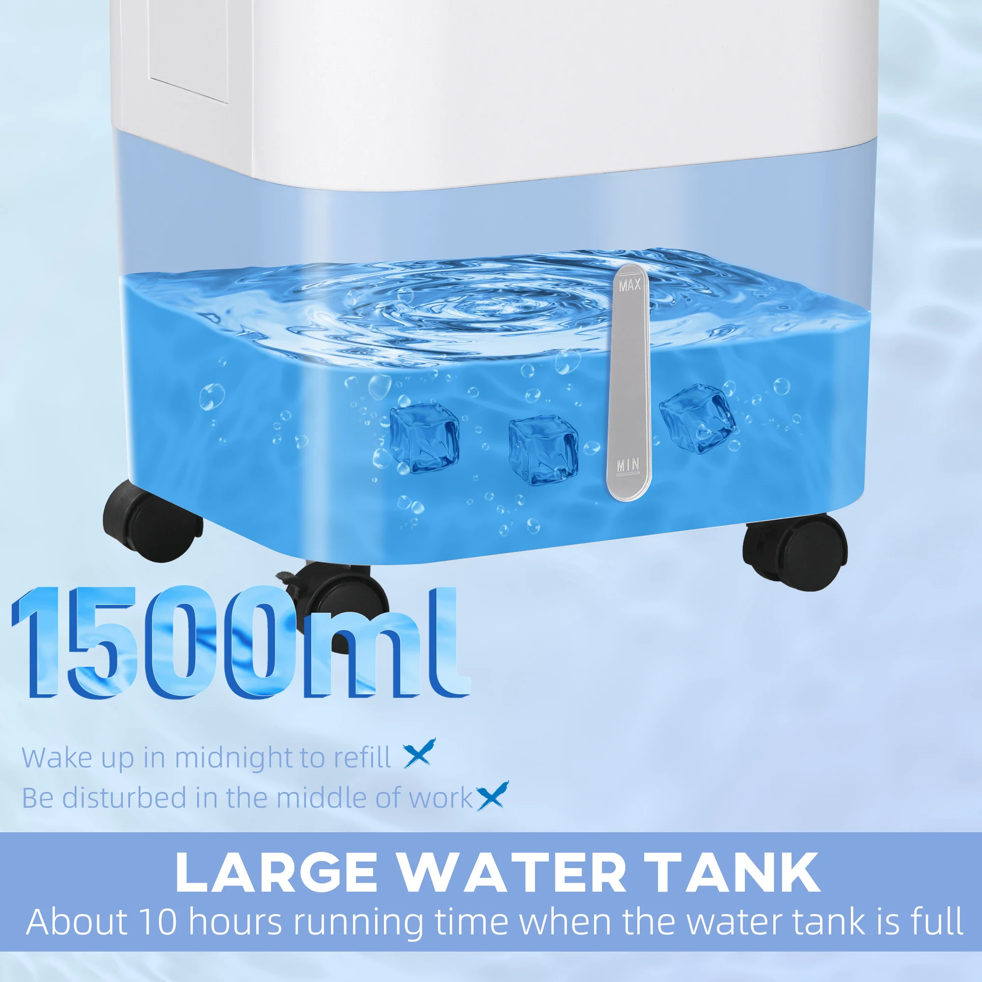 Portable Air Cooler with Humidifier, Remote, Timer, Oscillation, Ice Packs - Image 9