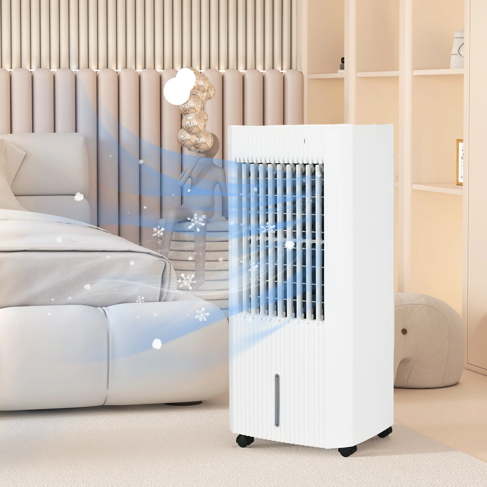 Portable Air Cooler with Humidifier, Remote, Timer, Oscillation, Ice Packs - Image 2