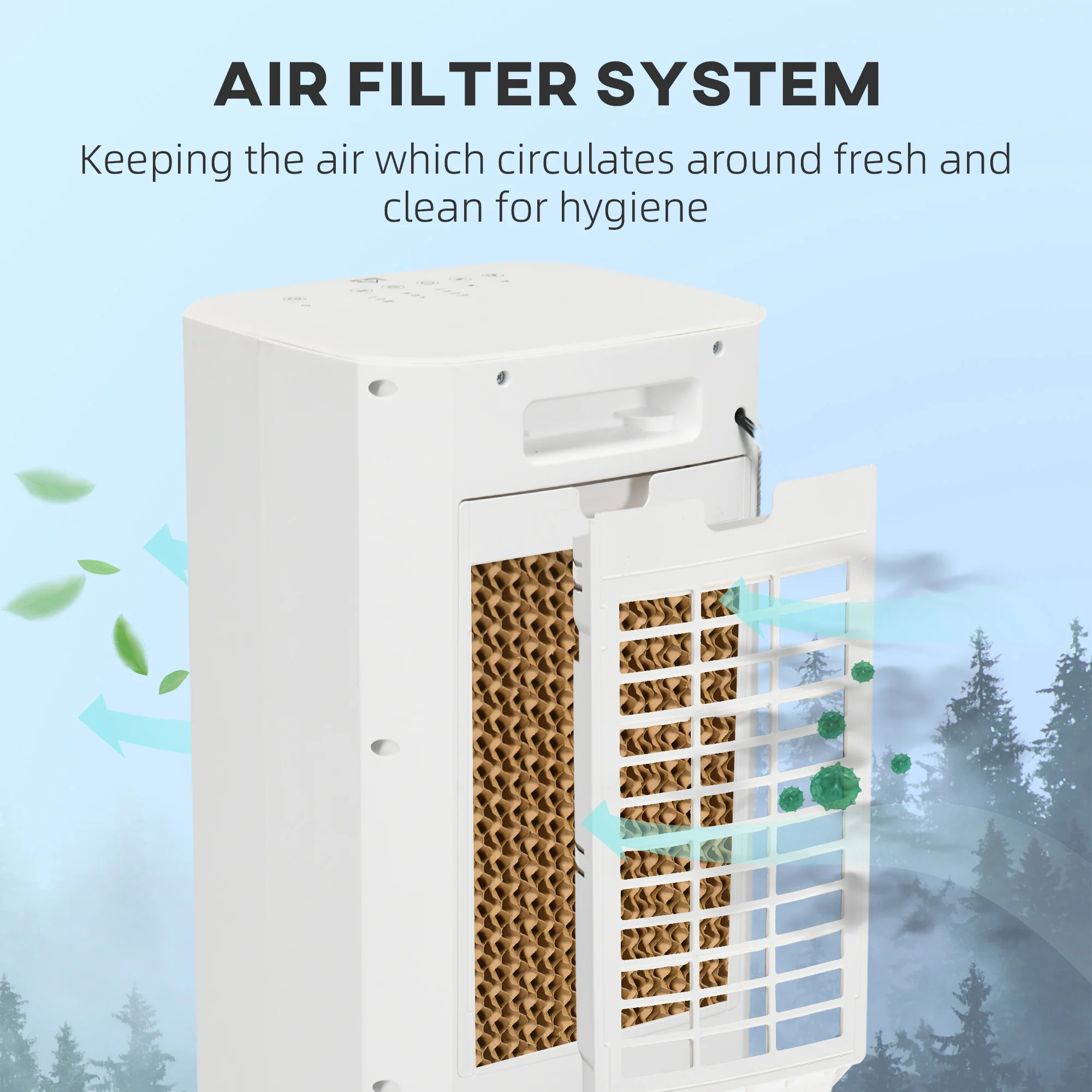 Portable Air Cooler with Humidifier, Remote, Timer, Oscillation, Ice Packs - Image 3