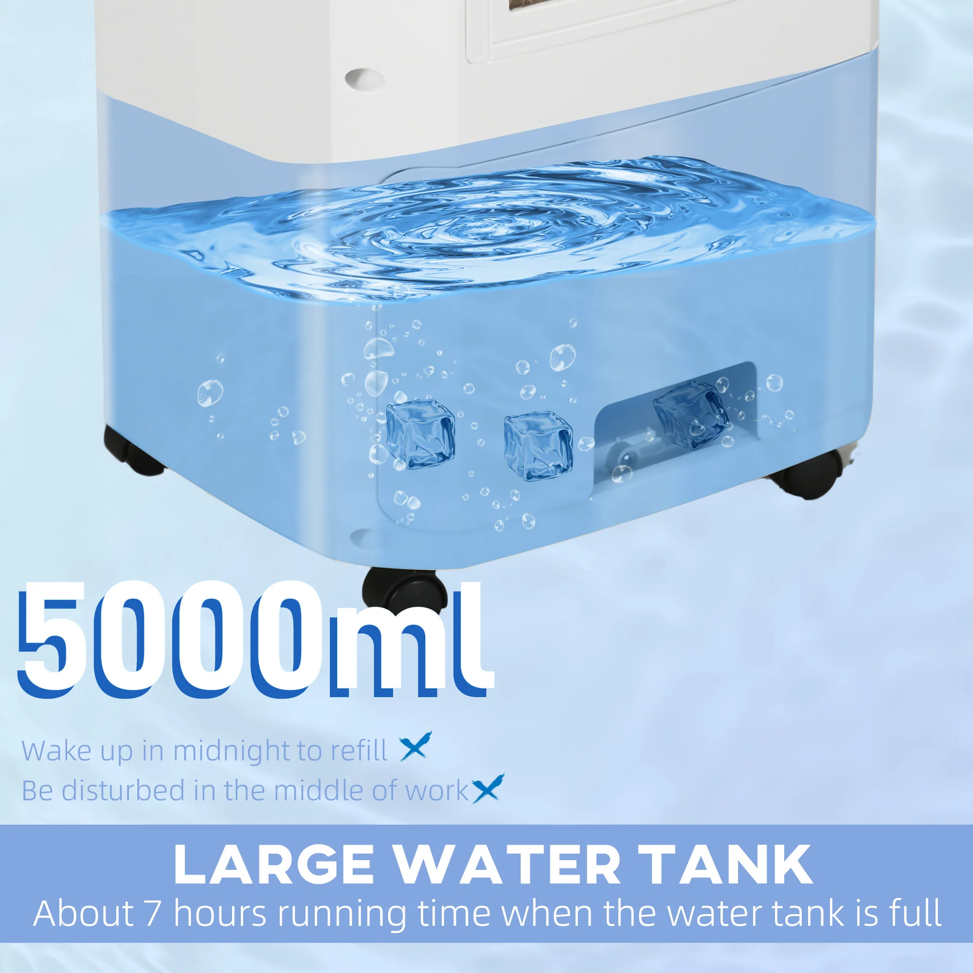 Portable Air Cooler with Humidifier, Remote, Timer, Oscillation, Ice Packs - Image 9