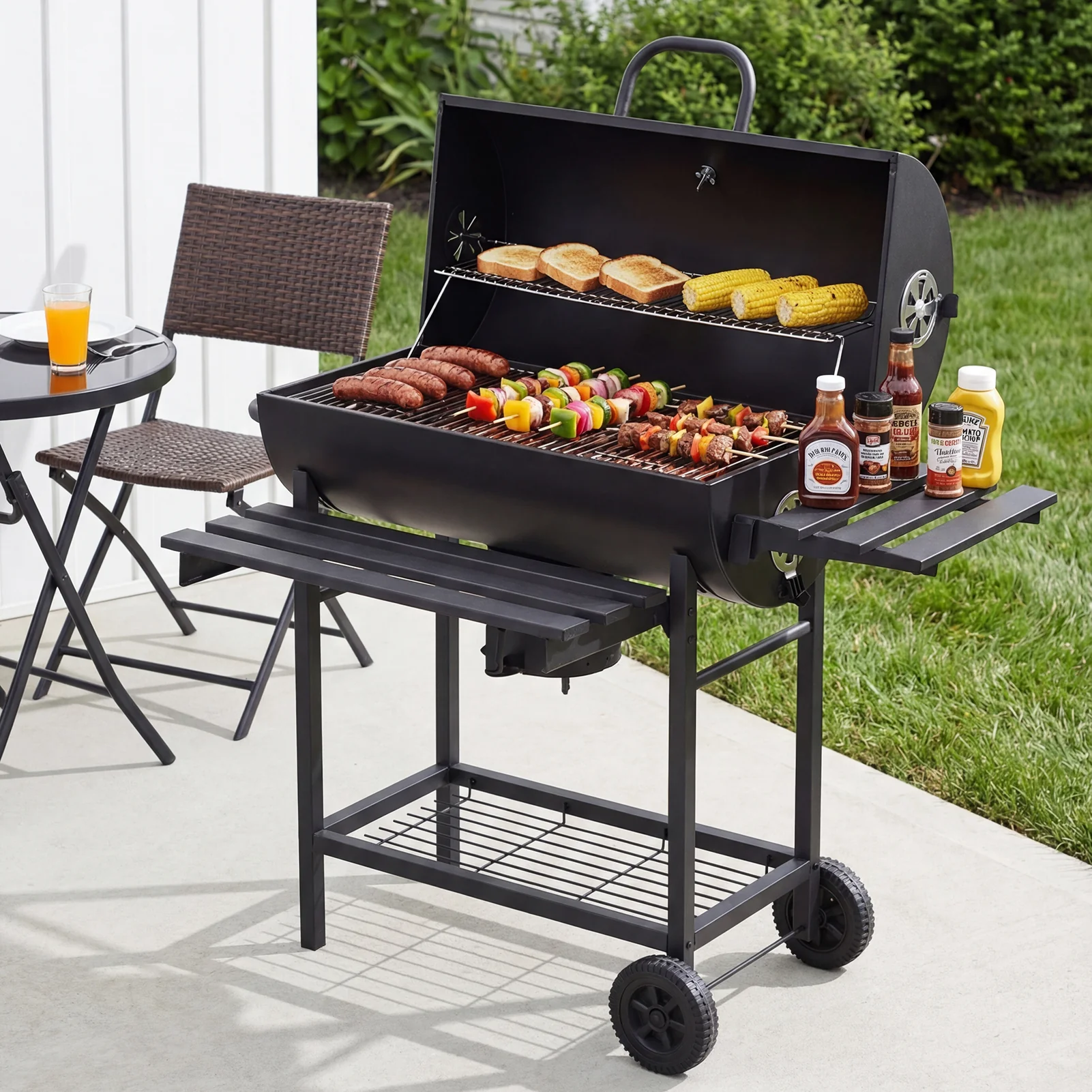 Portable Barrel Charcoal BBQ Grill - Image 2