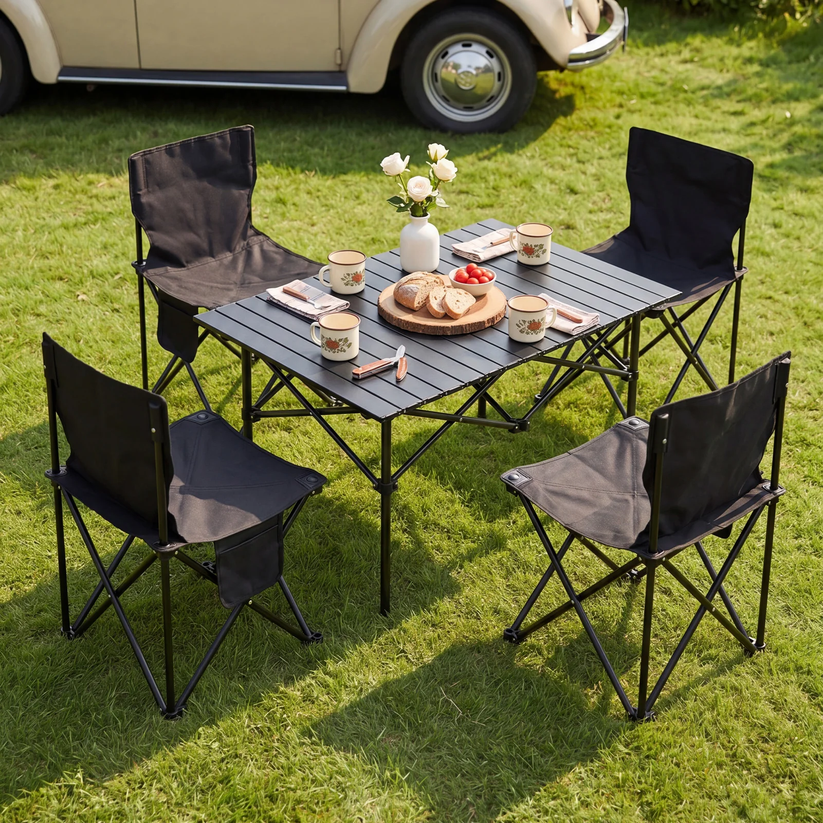 Portable Folding Camping Table with 4 Chairs - Image 2