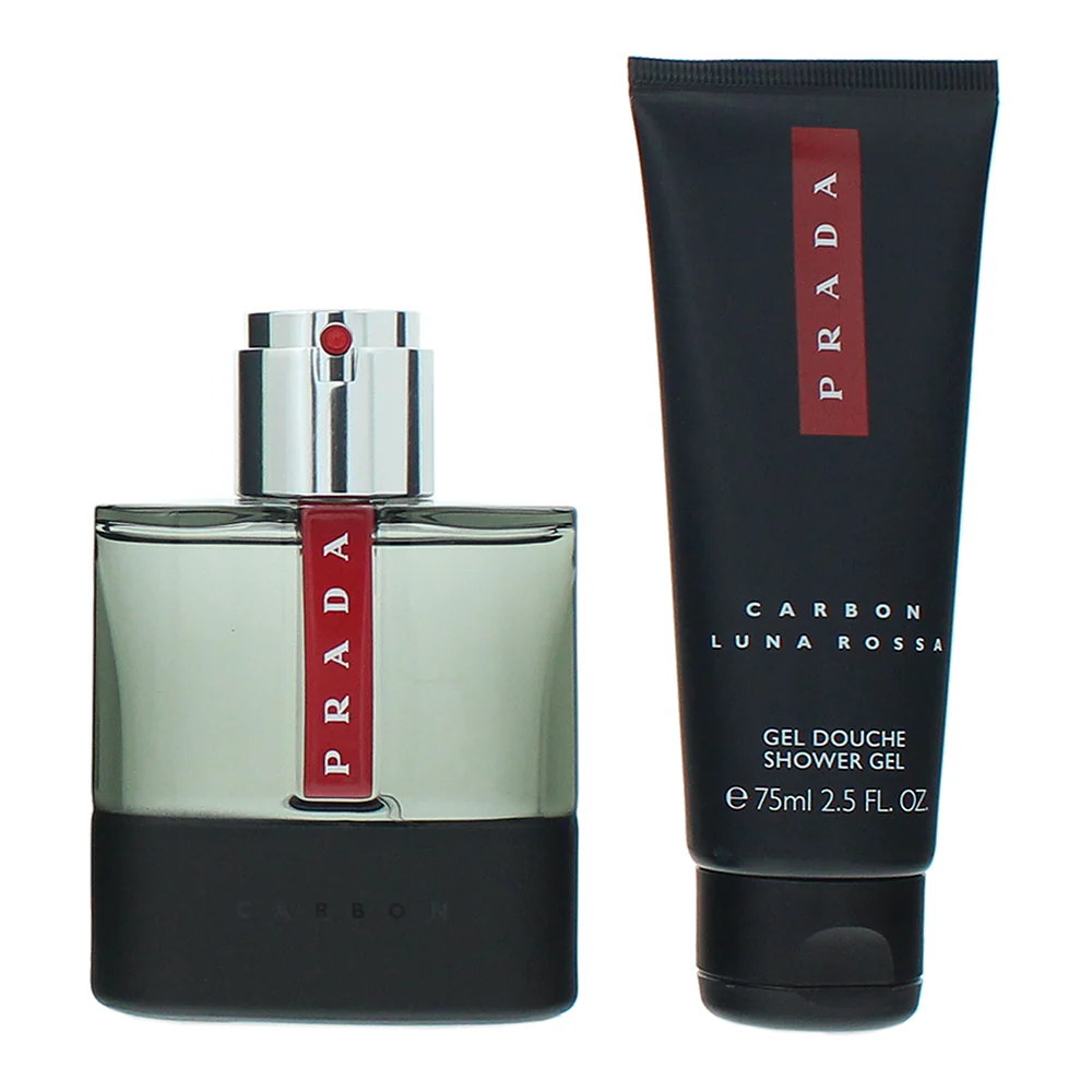 Prada Luna Rossa Carbon 2 Piece Gift Set: Eau de Toilette 50ml - Shower Gel 75ml - Image 2