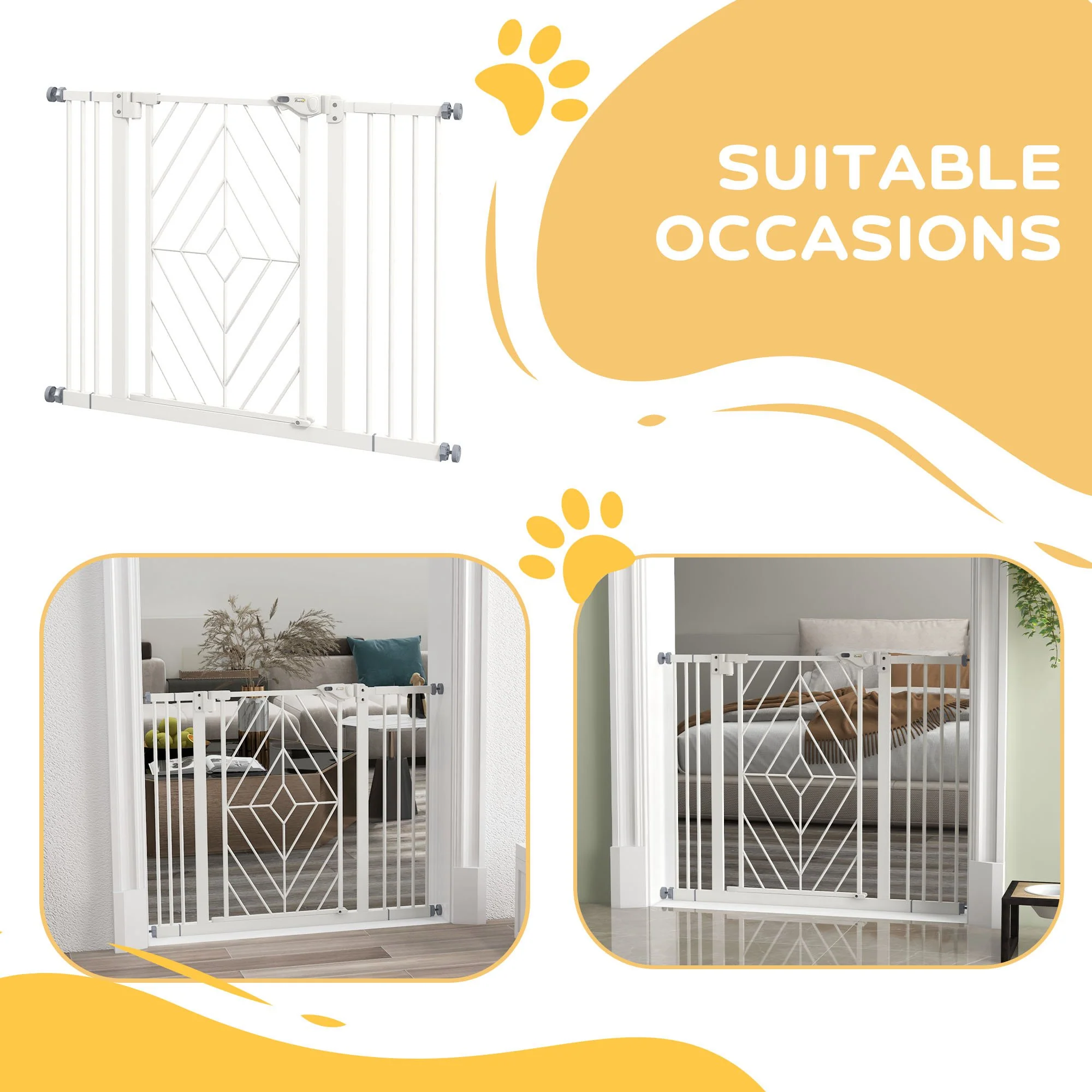 Pressure Fit Safety Gate w/ Auto Closing Door, Double Locking - Image 17