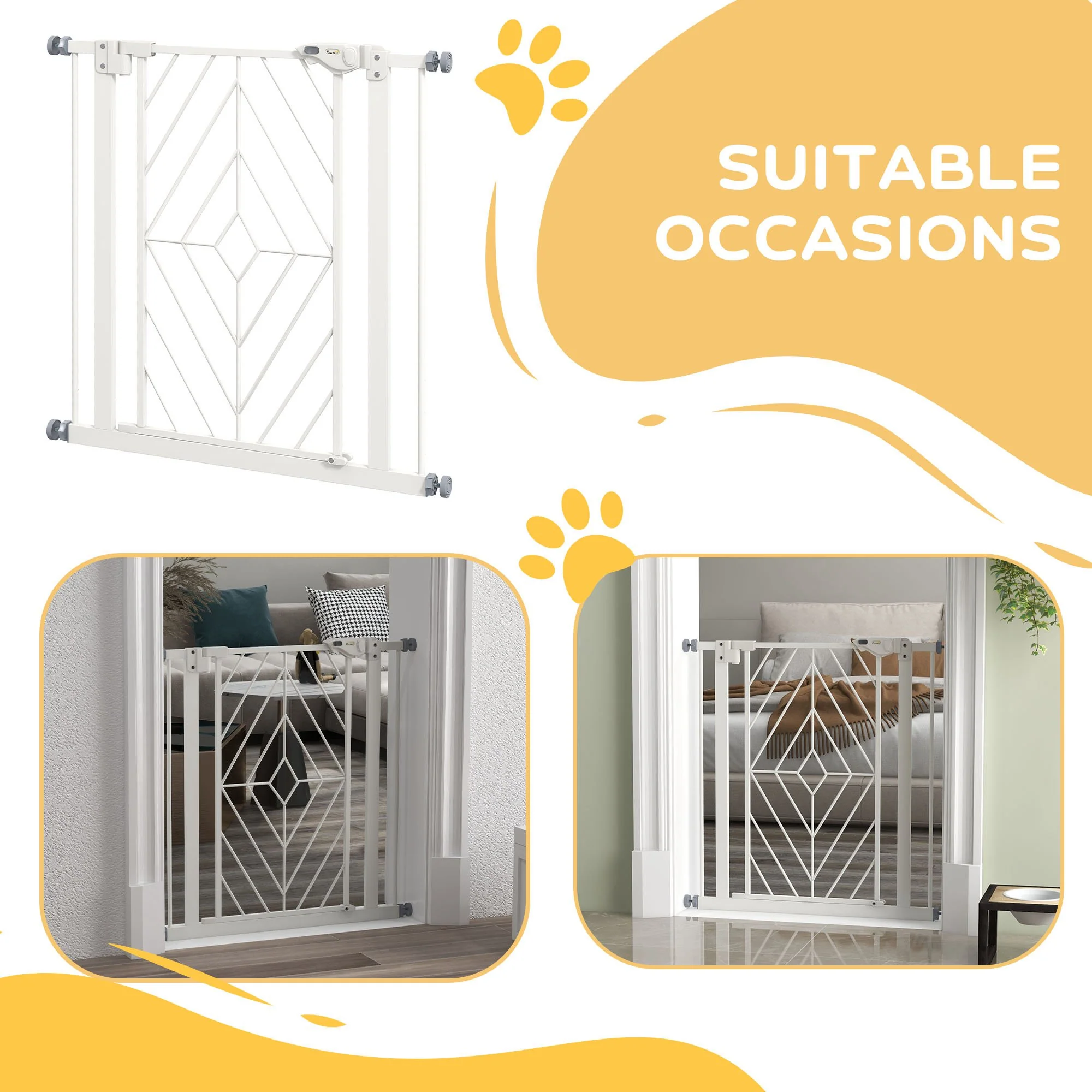 Pressure Fit Safety Gate w/ Auto Closing Door, Double Locking - Image 8
