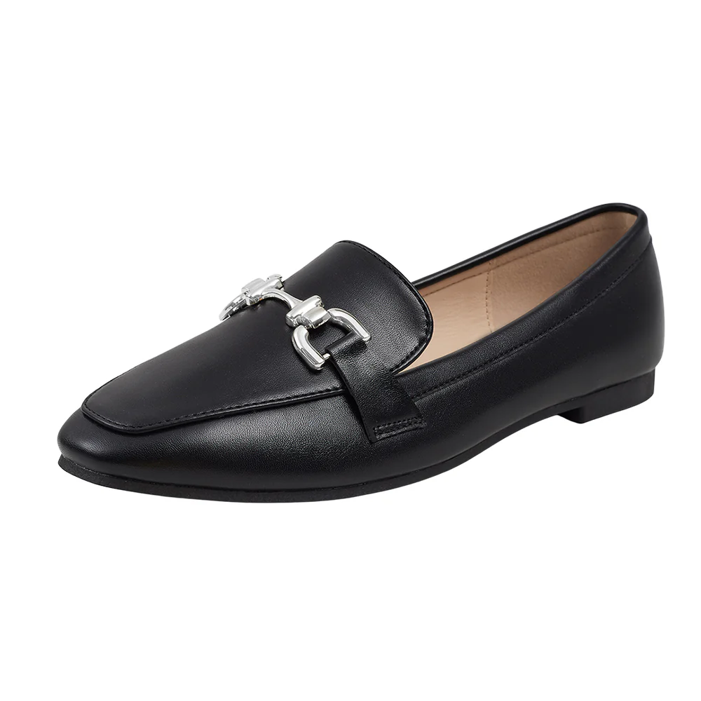 PU Leather Closed Toe Loafers - Image 4