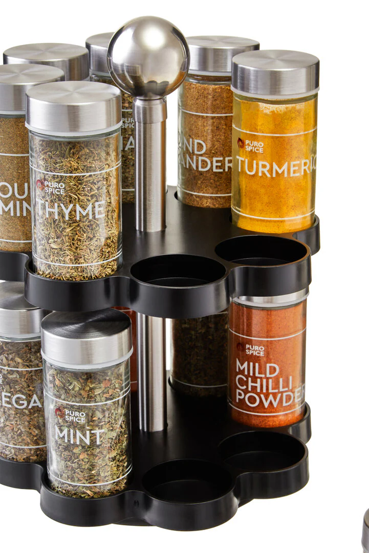 Puro Revolving Spice Rack with 16 Spices and Herbs - Image 5
