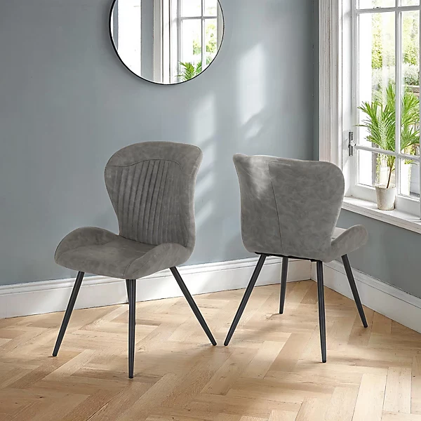 QUEBEC DINING CHAIR (X4 PER BOX) - GREY PU - Image 7