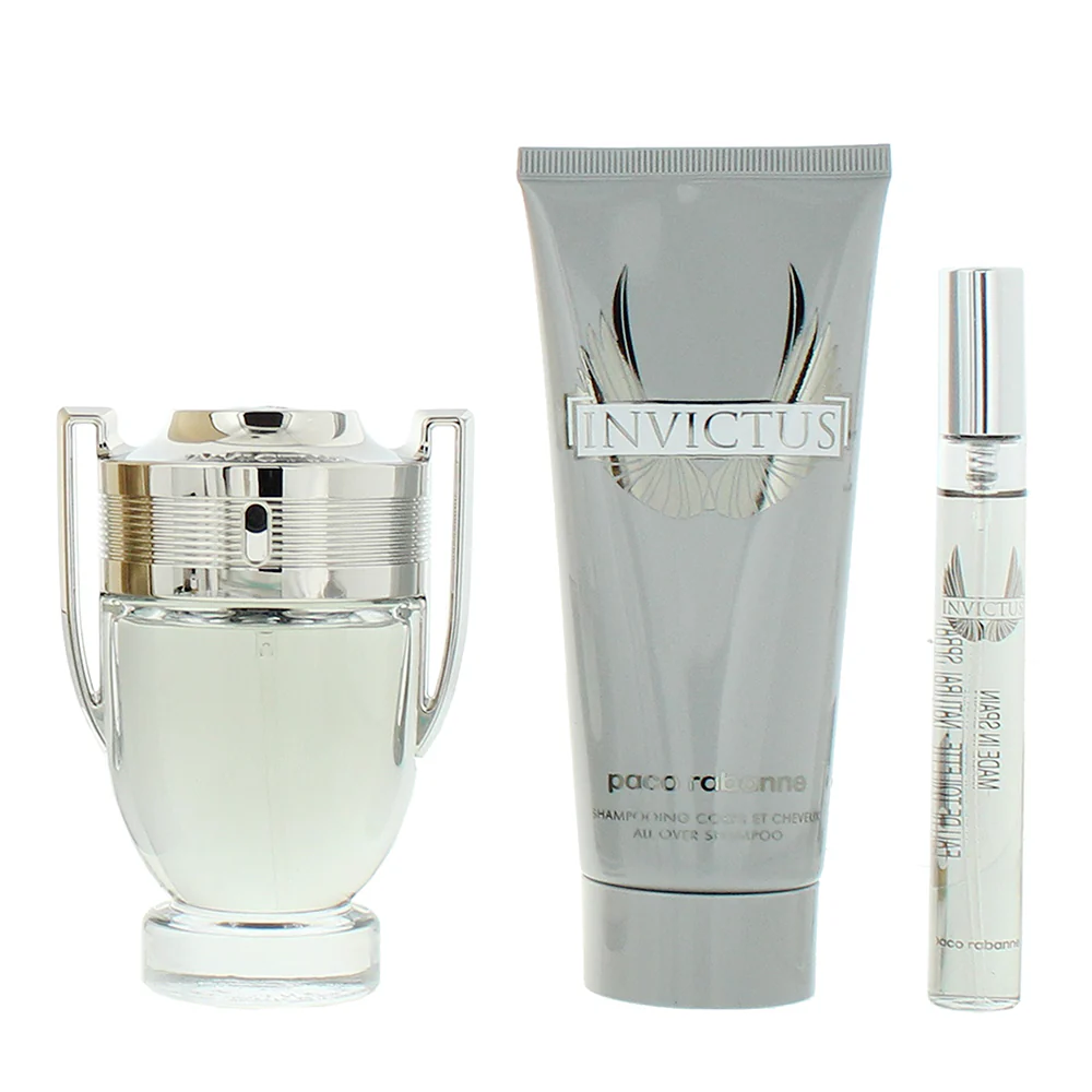 Rabanne Invictus 3 Piece Gift Set: Eau De Toilette 50m - Eau De Toilette 10ml - Shower Gel - Image 2