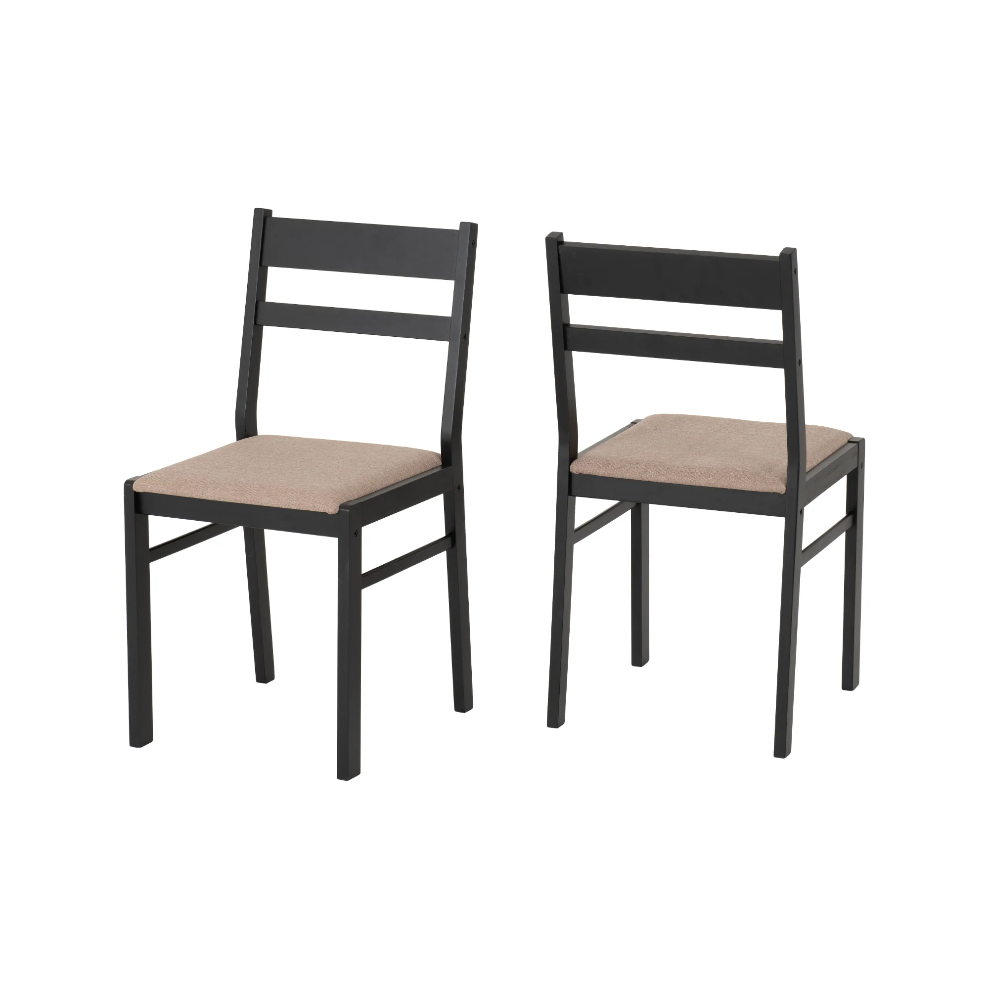 RADLEY 1+4 DINING SET - BLACK/OAK EFFECT/OAT FABRIC - Image 3