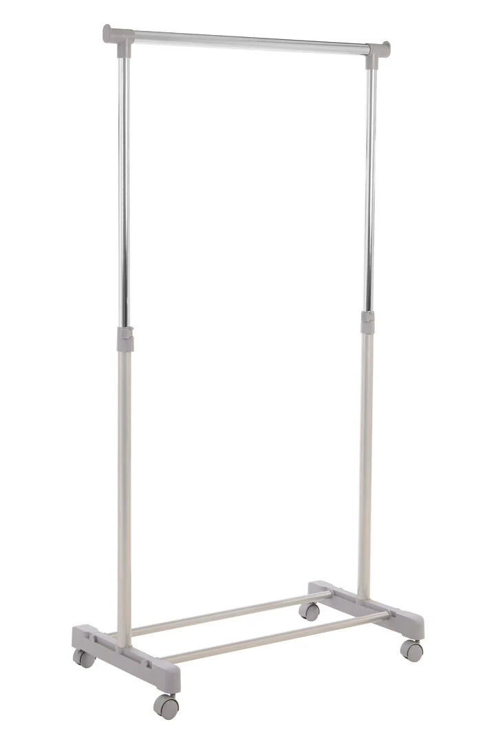Ralesi Grey and Chrome Finish Clothes Hanging Rail With Wheels - Image 2