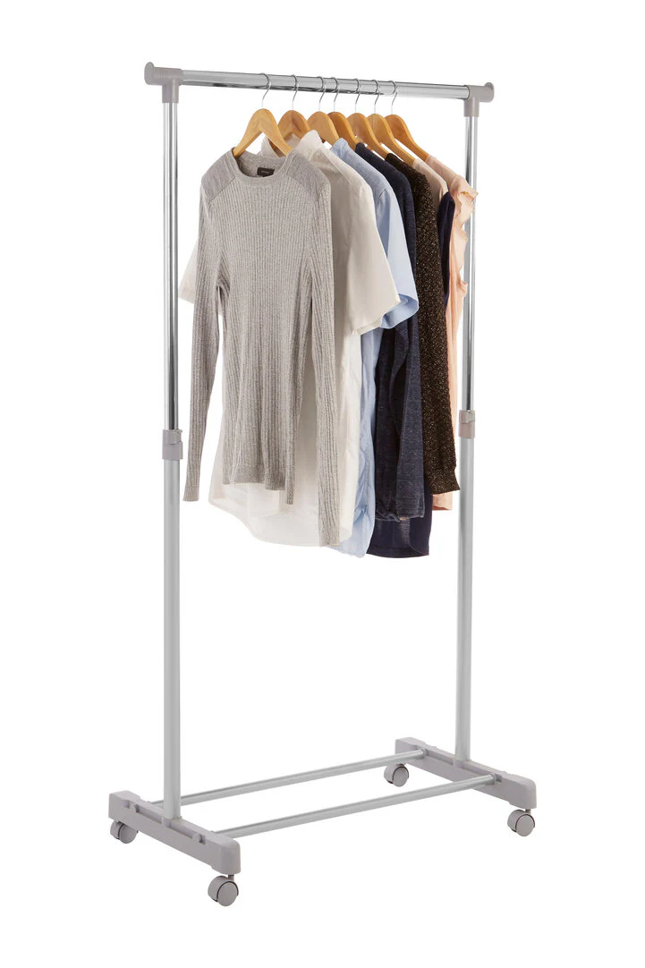 Ralesi Grey and Chrome Finish Clothes Hanging Rail With Wheels - Image 3