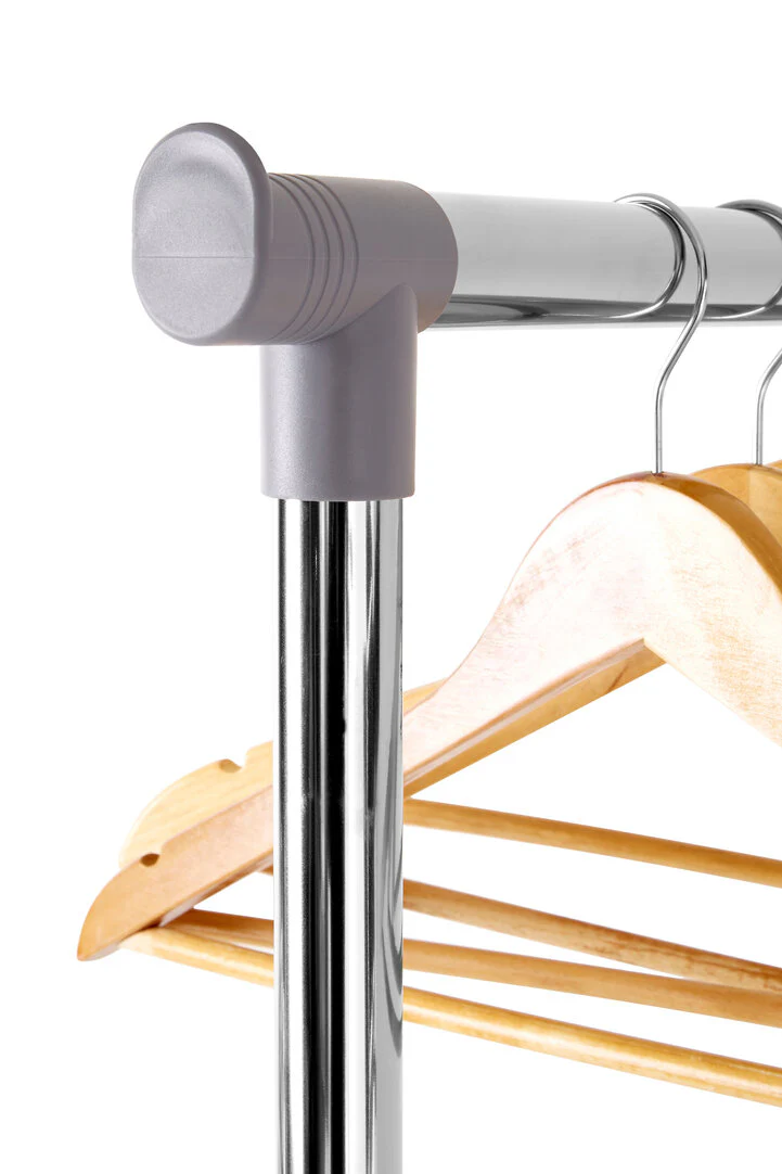 Ralesi Grey and Chrome Finish Clothes Hanging Rail With Wheels - Image 6