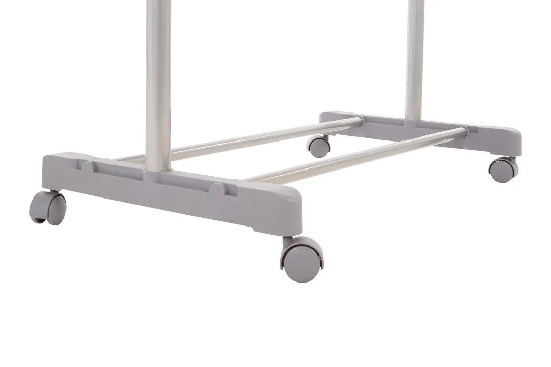 Ralesi Grey and Chrome Finish Clothes Hanging Rail With Wheels - Image 8