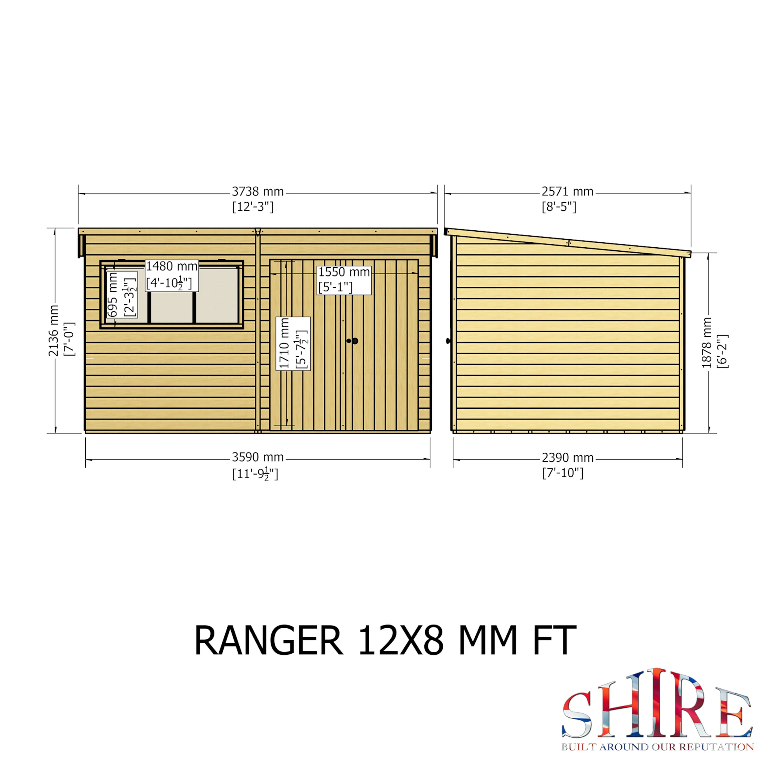 Ranger Pent Shiplap Shed - Image 11