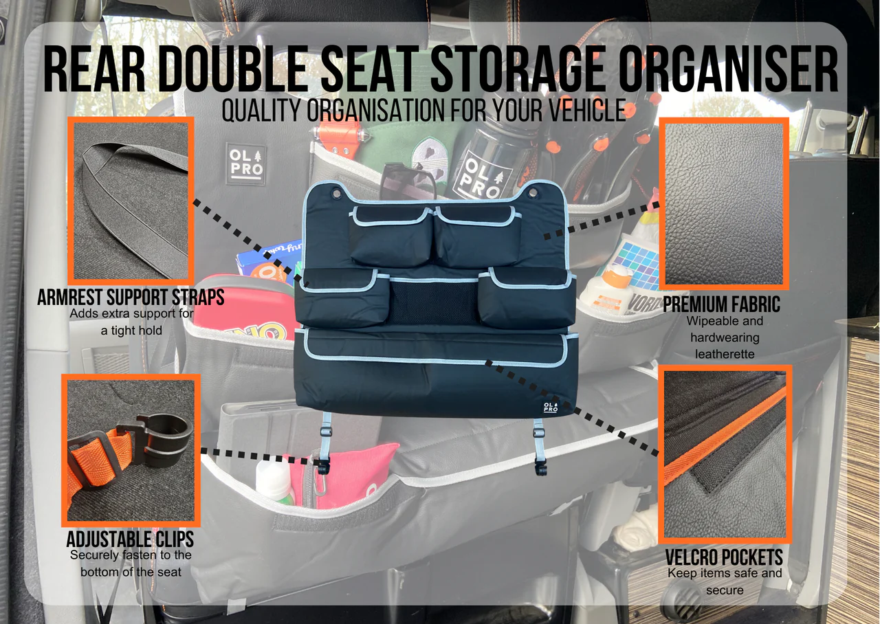 Rear Double Seat Storage Organiser - Grey - Image 4