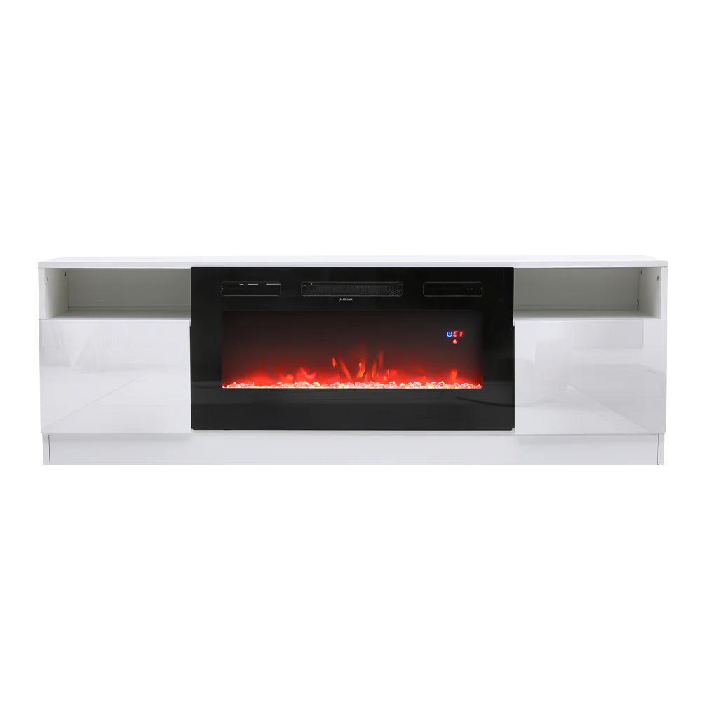 Recessed Electric Fireplace TV Stand With Closed Storage - Image 12
