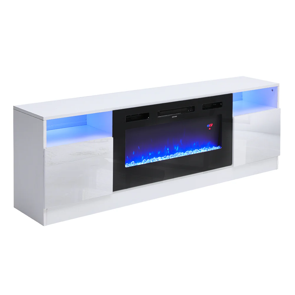 Recessed Electric Fireplace TV Stand With Closed Storage - Image 13