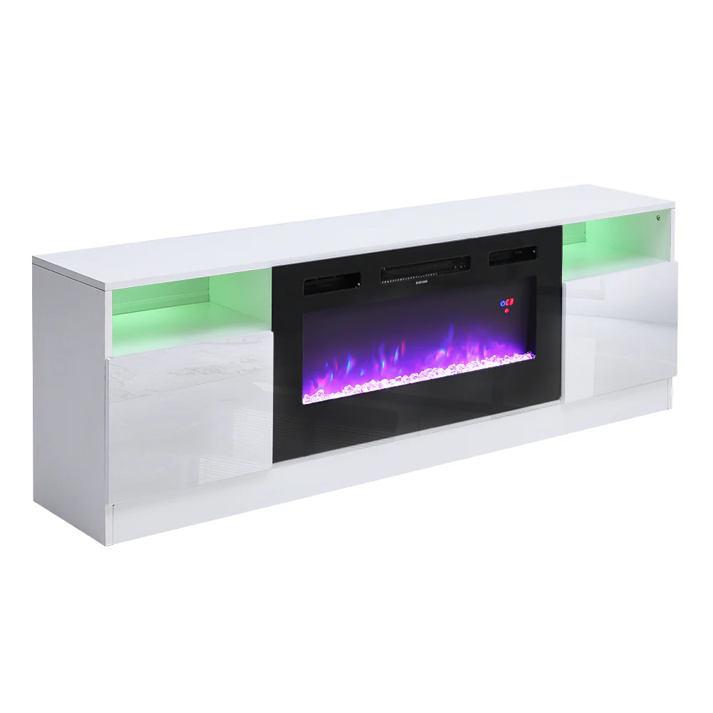 Recessed Electric Fireplace TV Stand With Closed Storage - Image 14